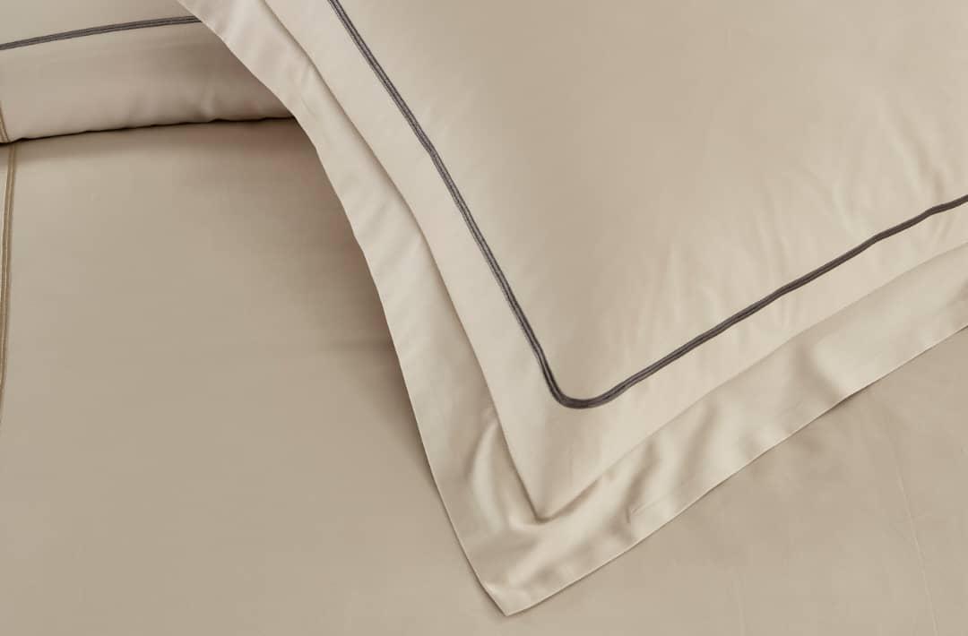Bedding set double embroidery cotton beige 140x200cm