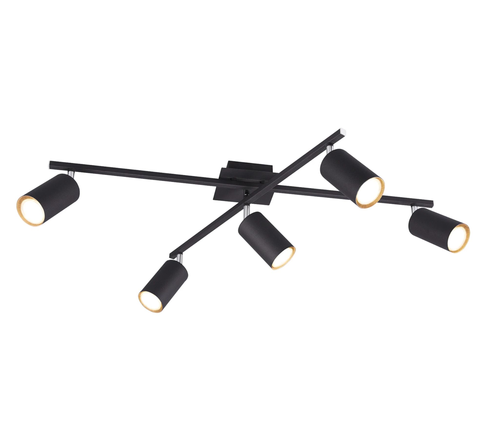 Ceiling light 5-flame Metal Black
