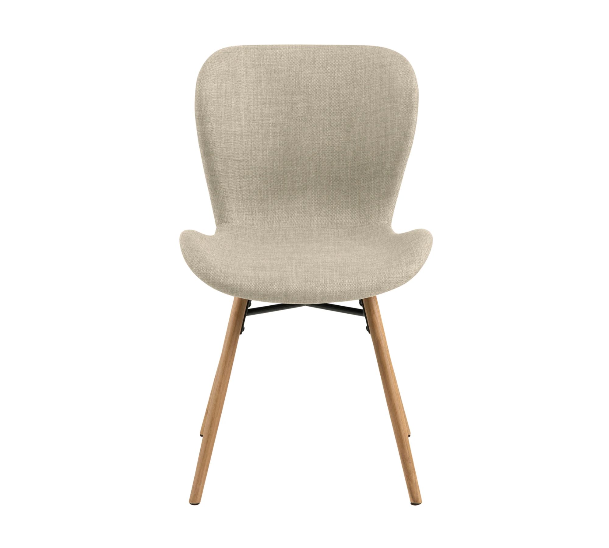 2x Upholstered chair LIVARAS Fabric Radis Cream