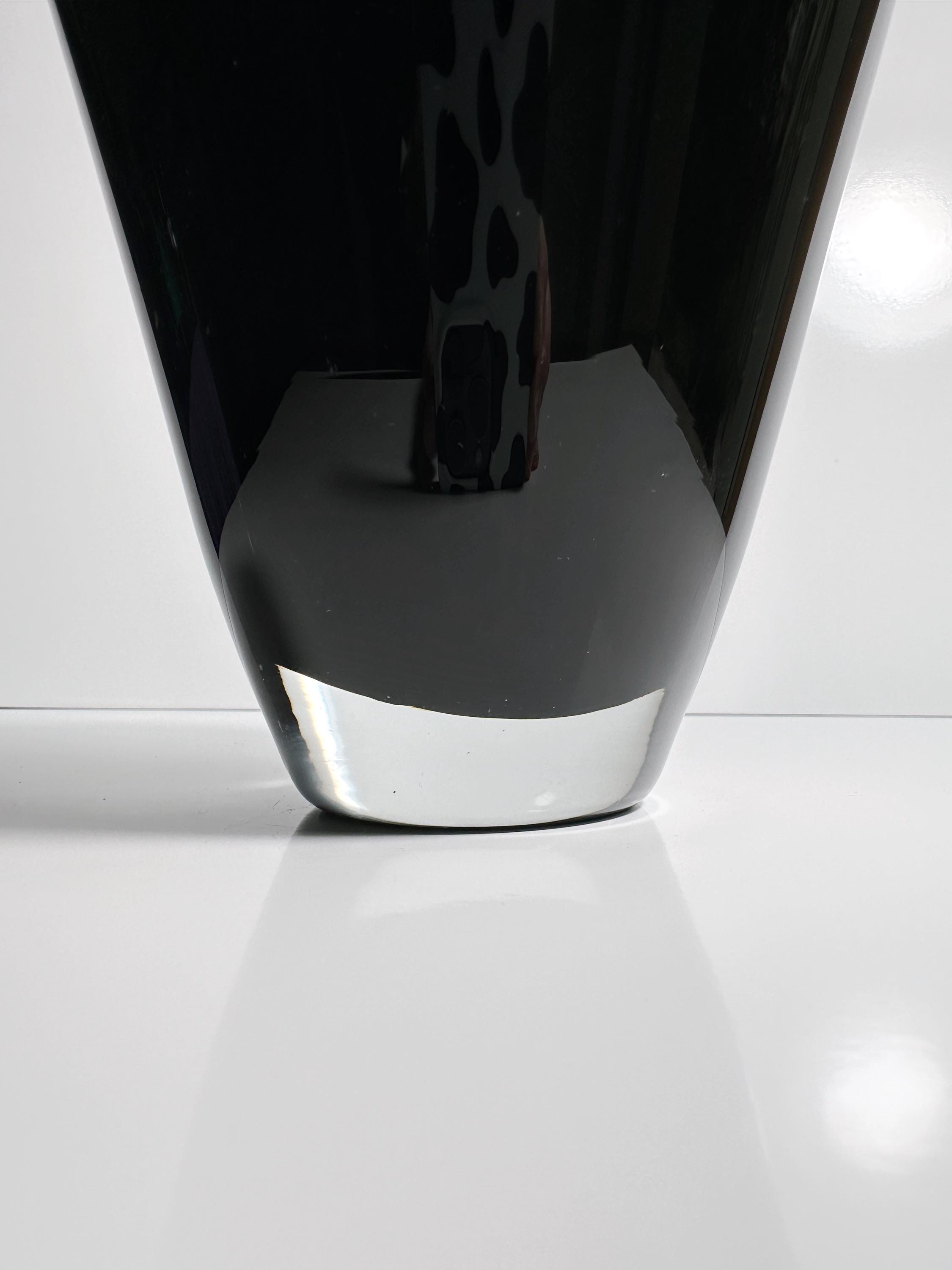 Vintage Vase Muranoglas Schwarz 1950er Jahre