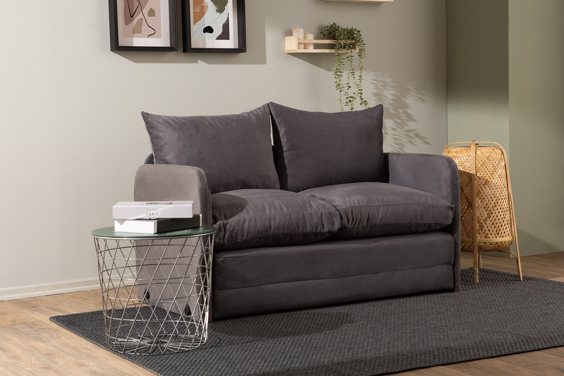 Saga divano letto 2 posti grigio