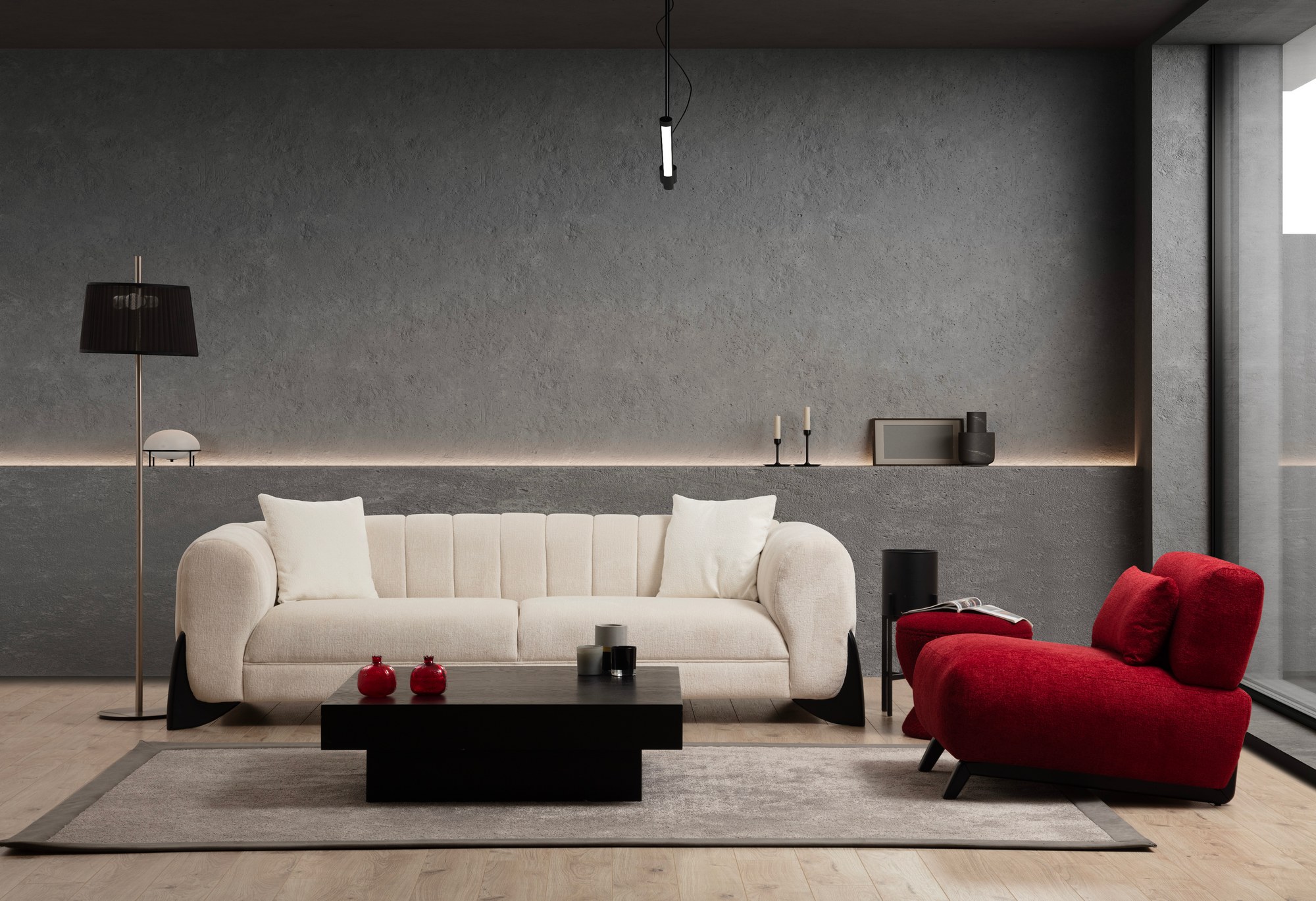 Sandreo 3-Sitzer Sofa Weiß