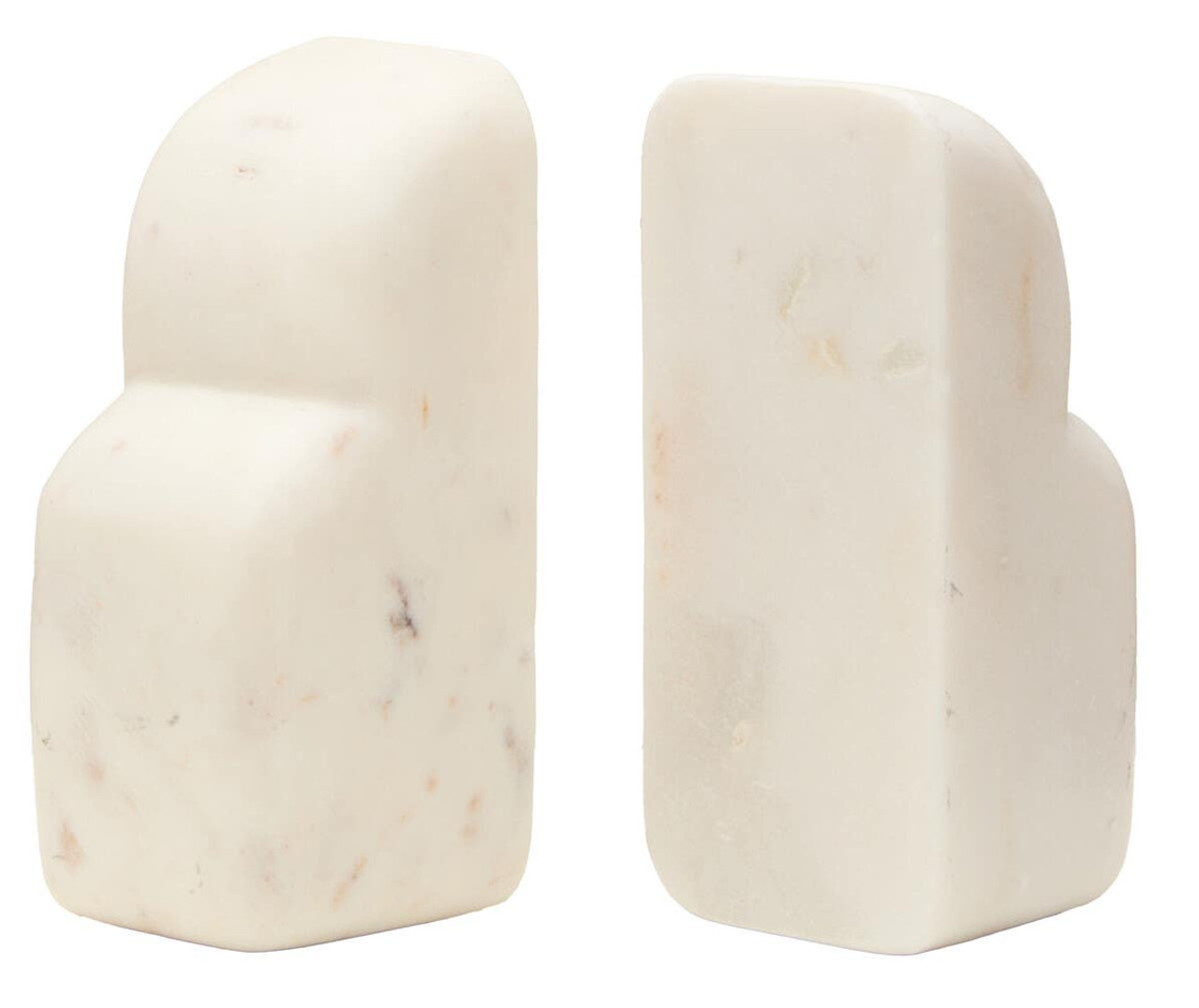 2x Savio Weißer Marmor Buchstützen