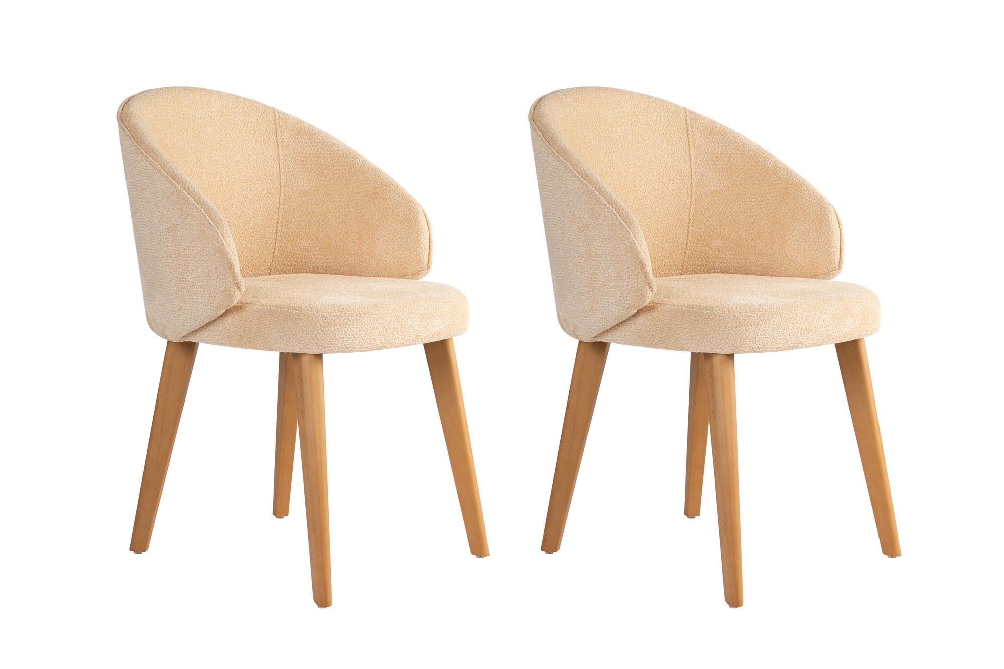 2x Bentley Dining Chair Wood Veneer Cream White