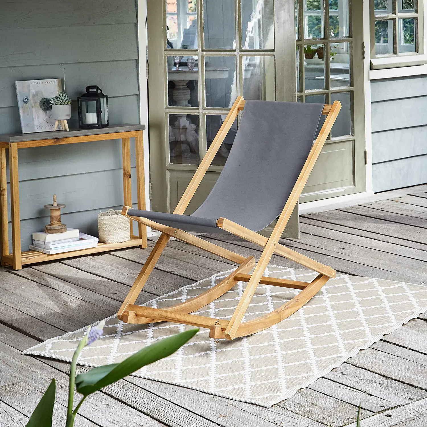 Color Clash Rauten II Outdoorteppich Natur