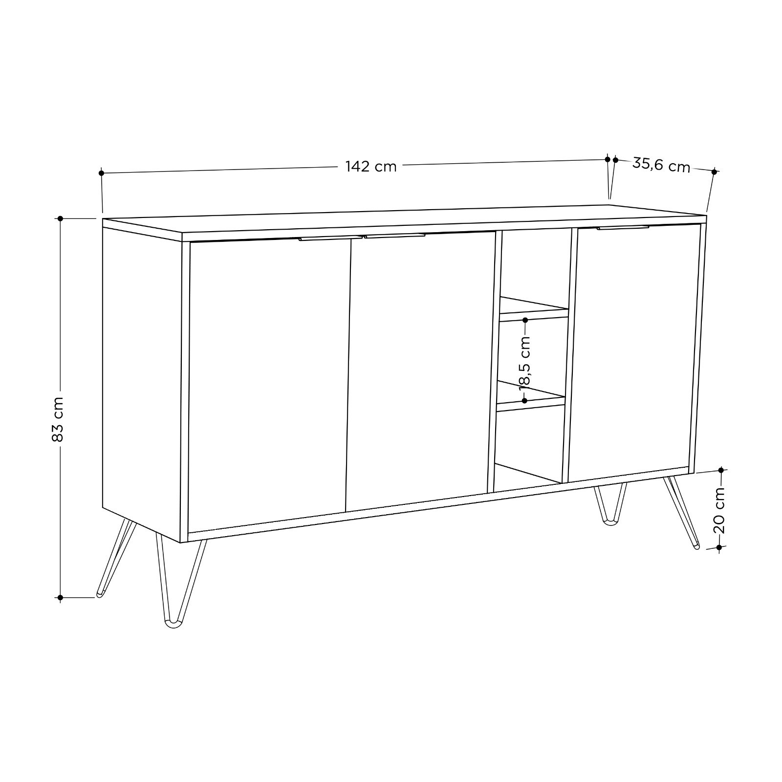 Konsole Sideboard 142cm