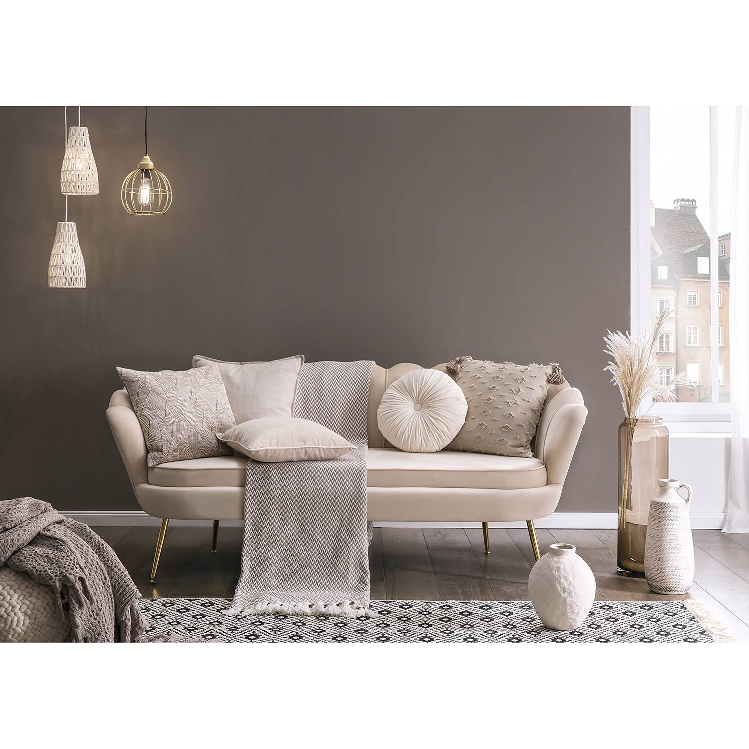 Joy Cushion cover Velvet Beige 45x45cm