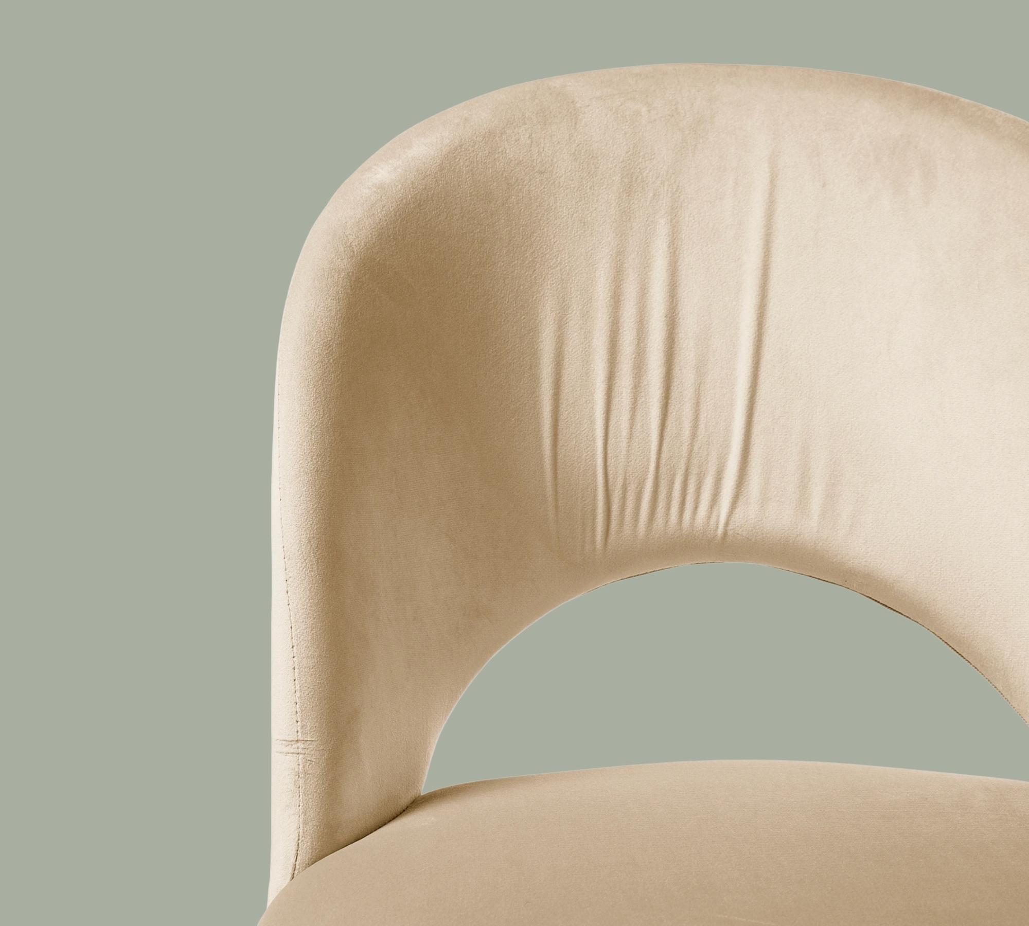 Polsterstuhl Samt Creme