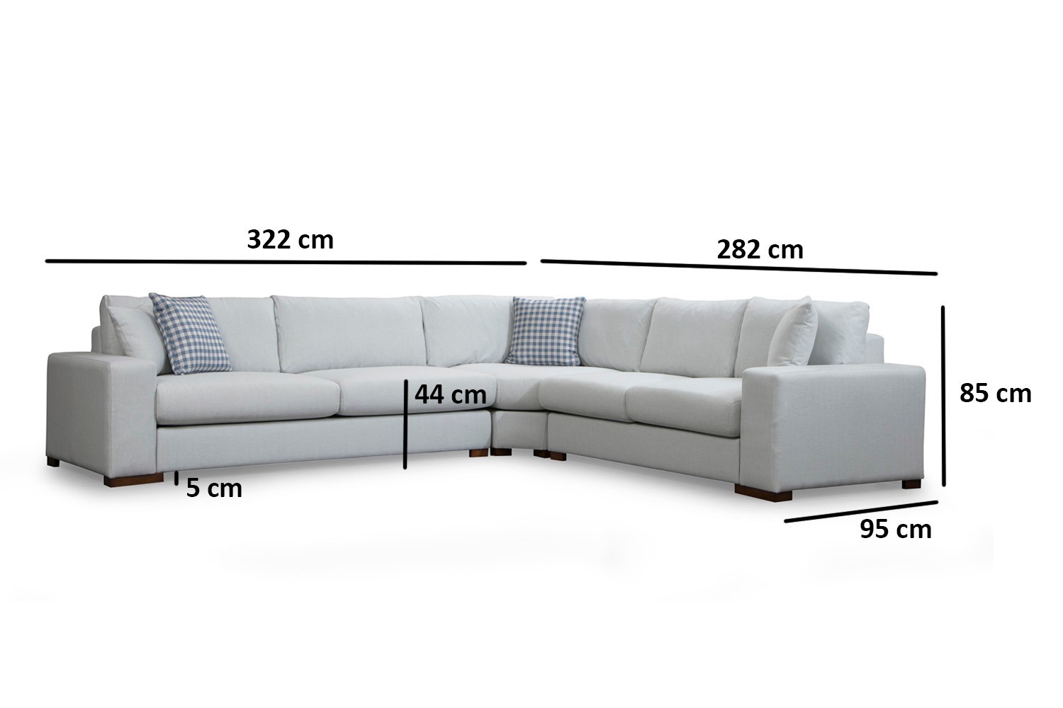 Ecksofa Textil Weiß