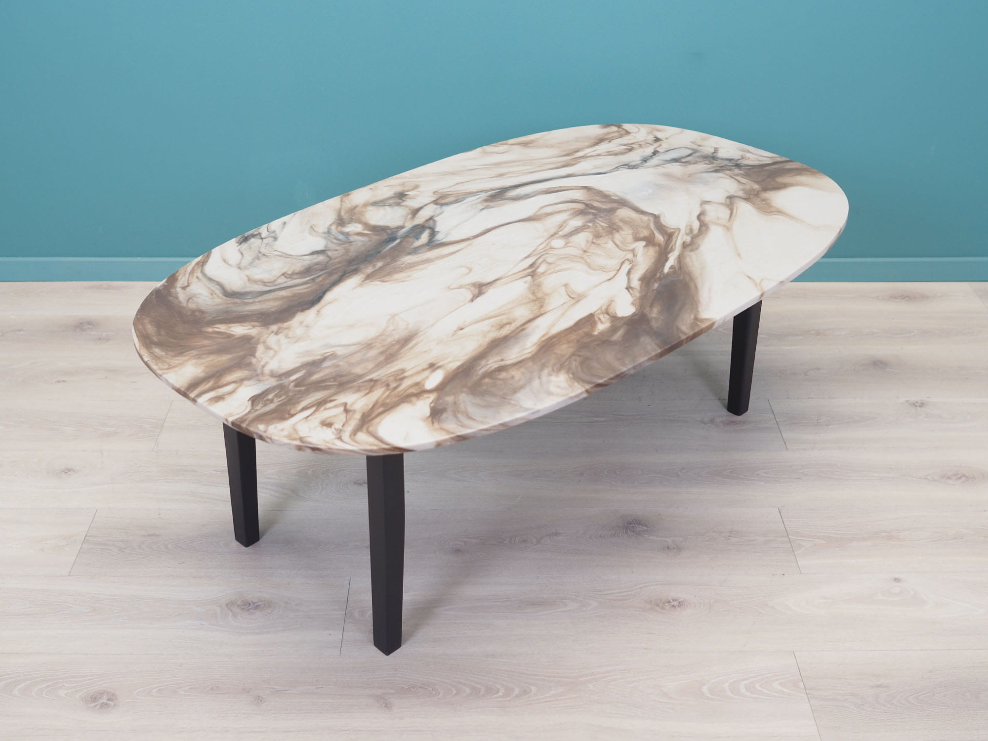 Vintage Coffee Table Wood Stone Multicolor 1970s