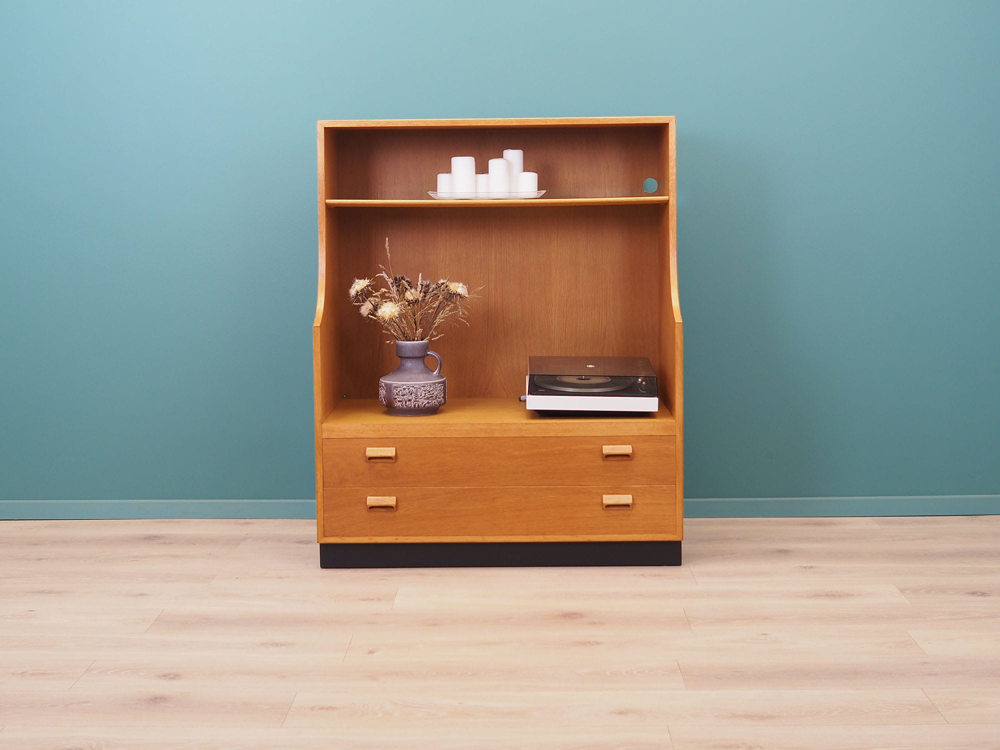 Vintage bookshelf wood brown 1970s