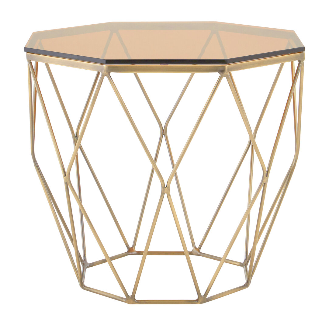 Allure Side Table Metal Glass Bronze