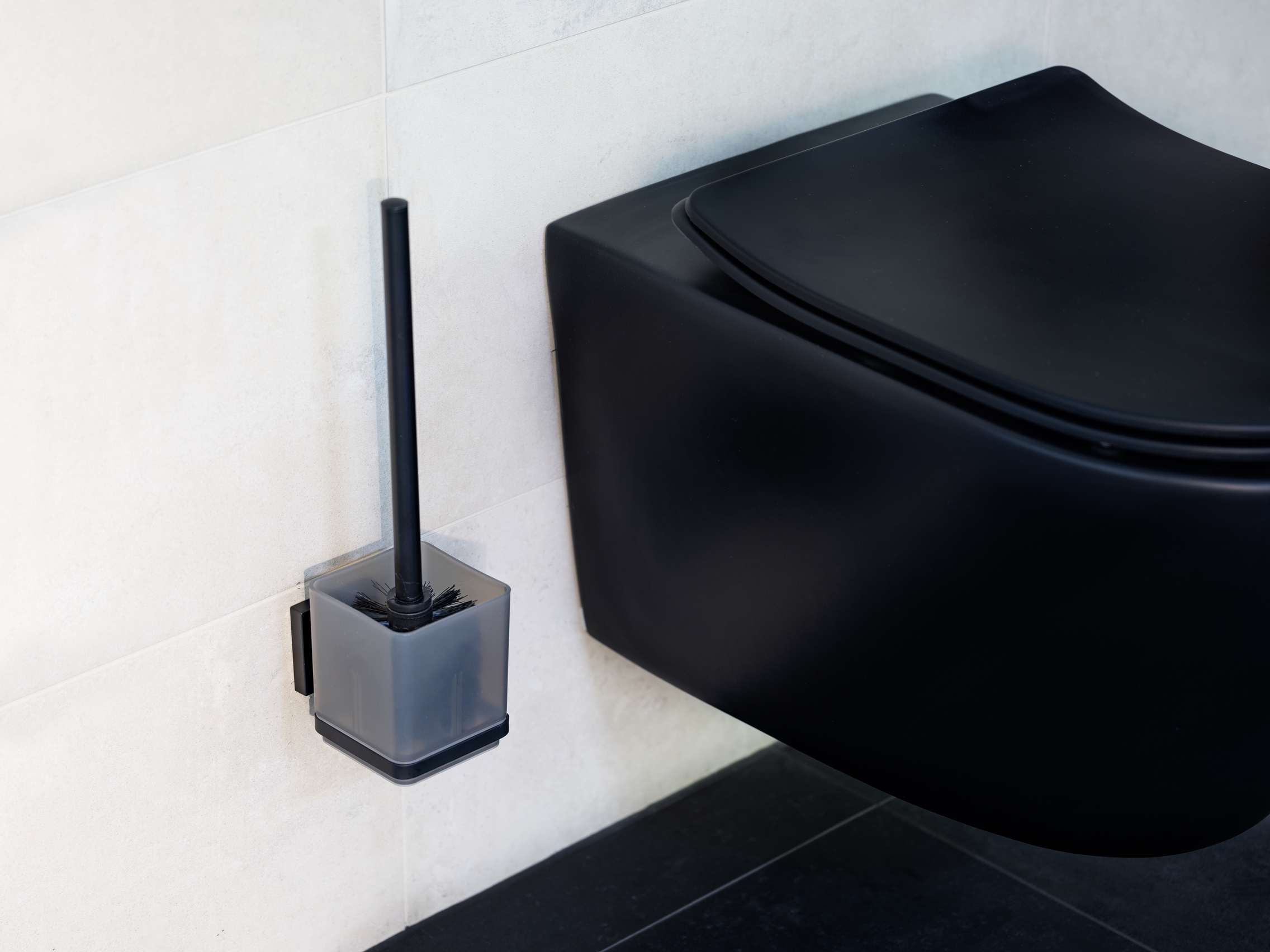 Quadro WC-Garnitur Edelstahl ABS Schwarz