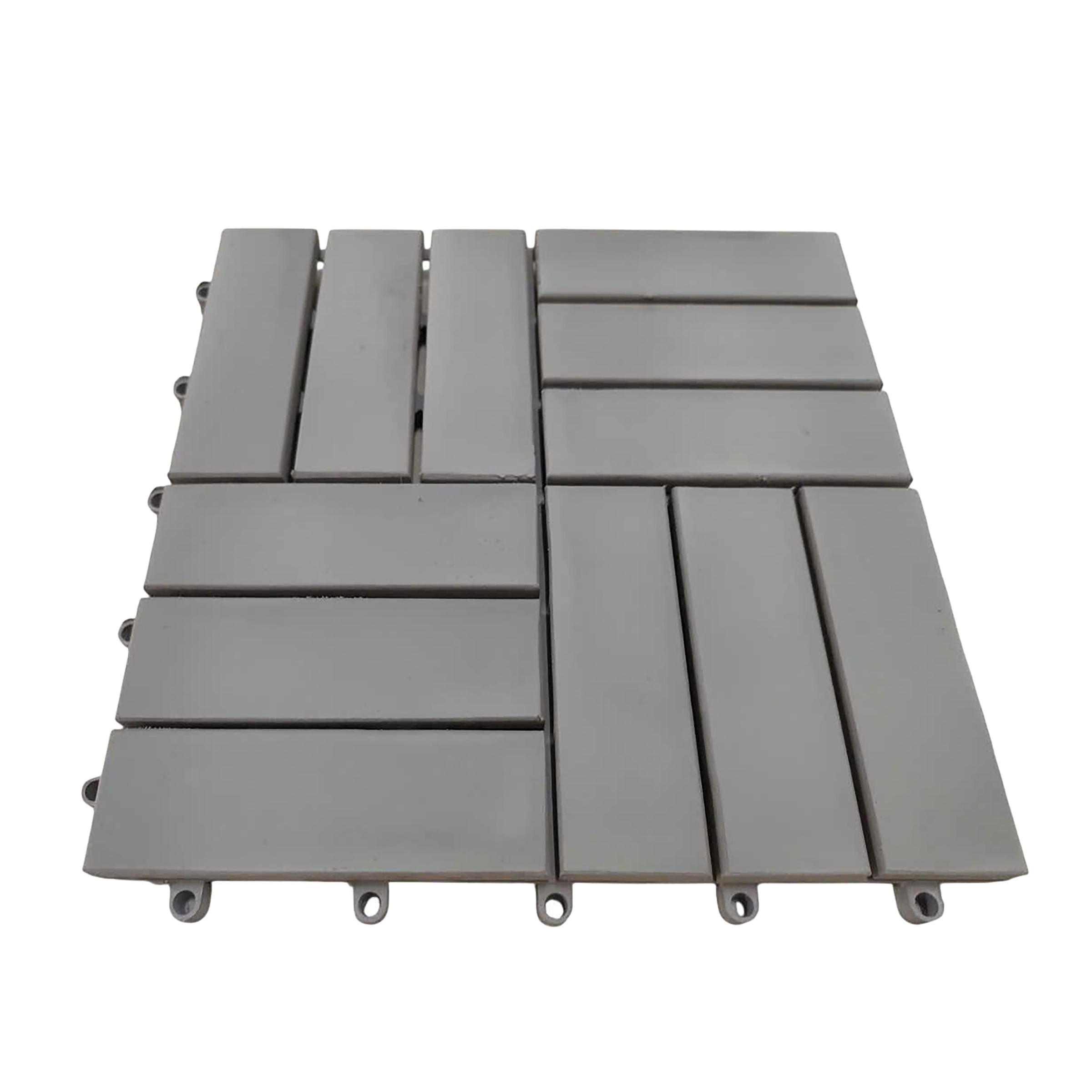 Granyo Terrace Tile 33-piece Set Acacia Polypropylene Grey