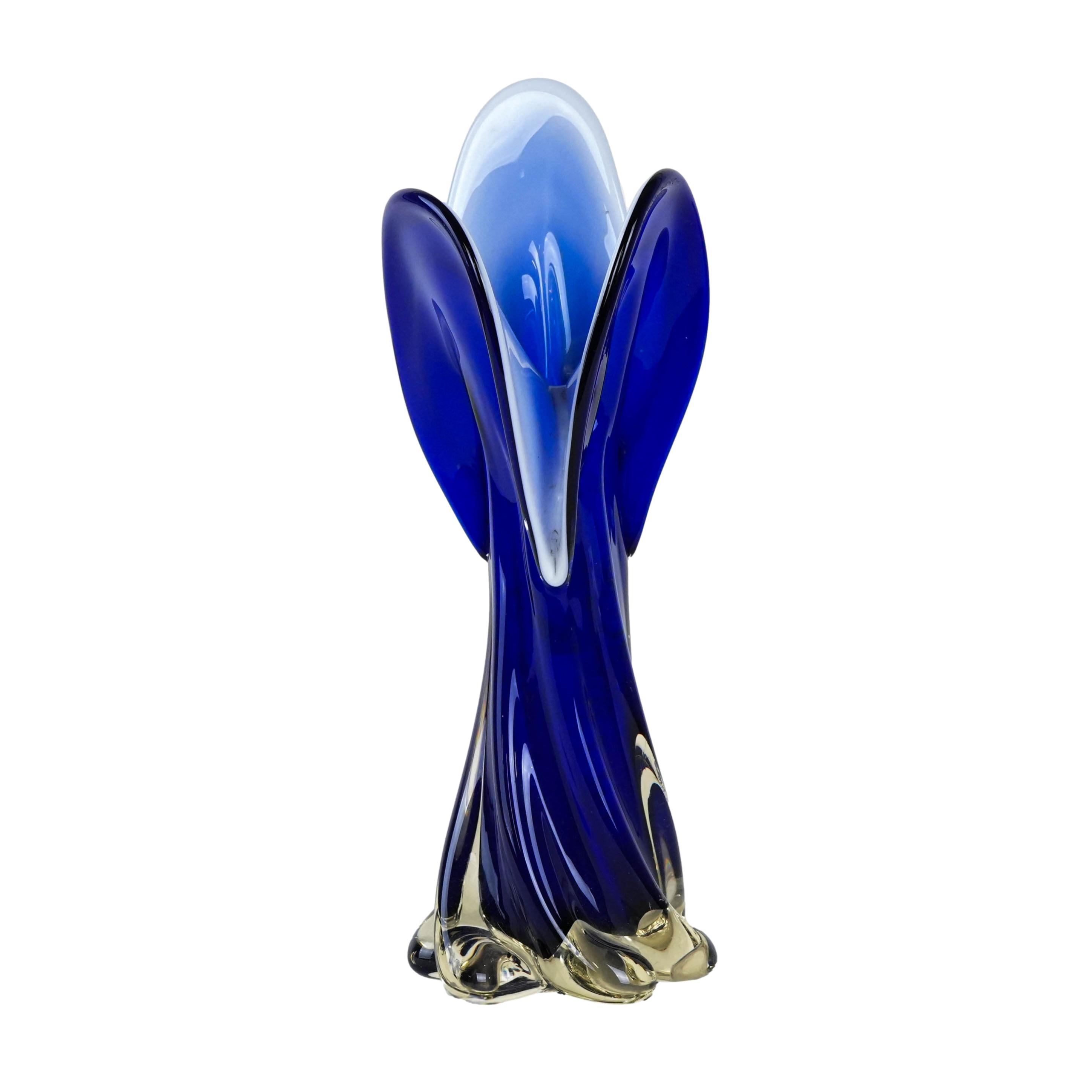Cobalt vase Murano glass Blue 1960s