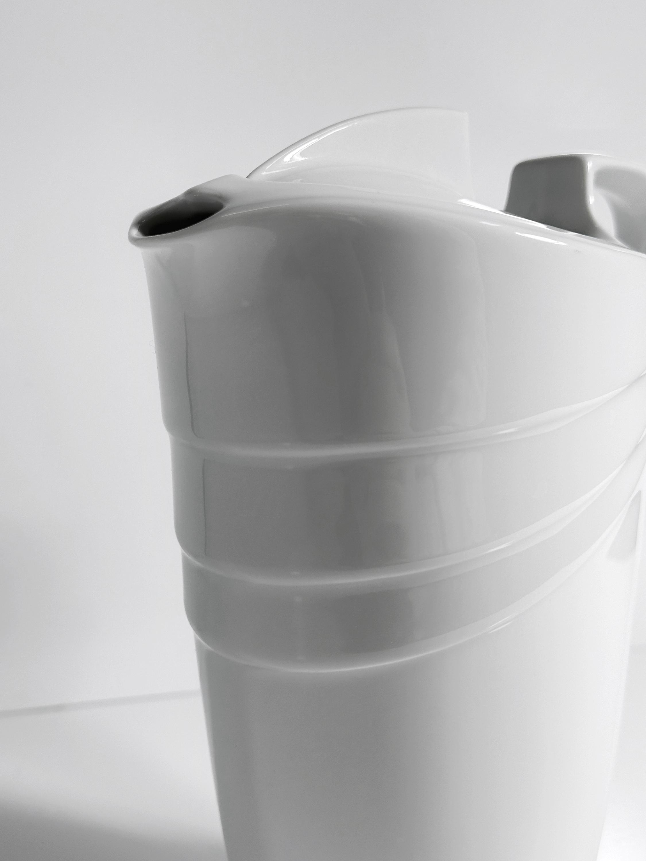 Vintage coffee pot ceramic white 1980s