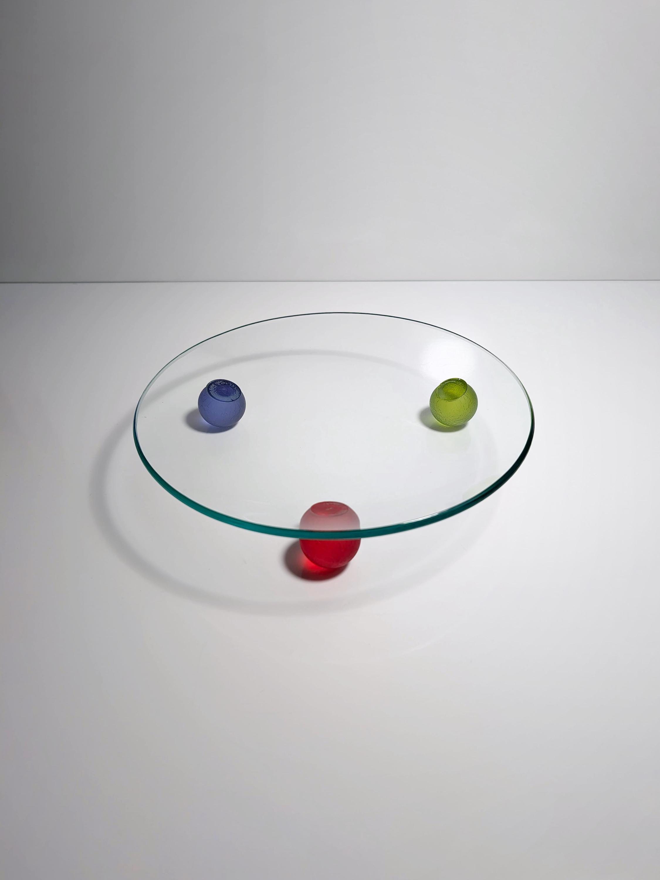 Vintage Postmoderne Schale Glas 1990er Jahre