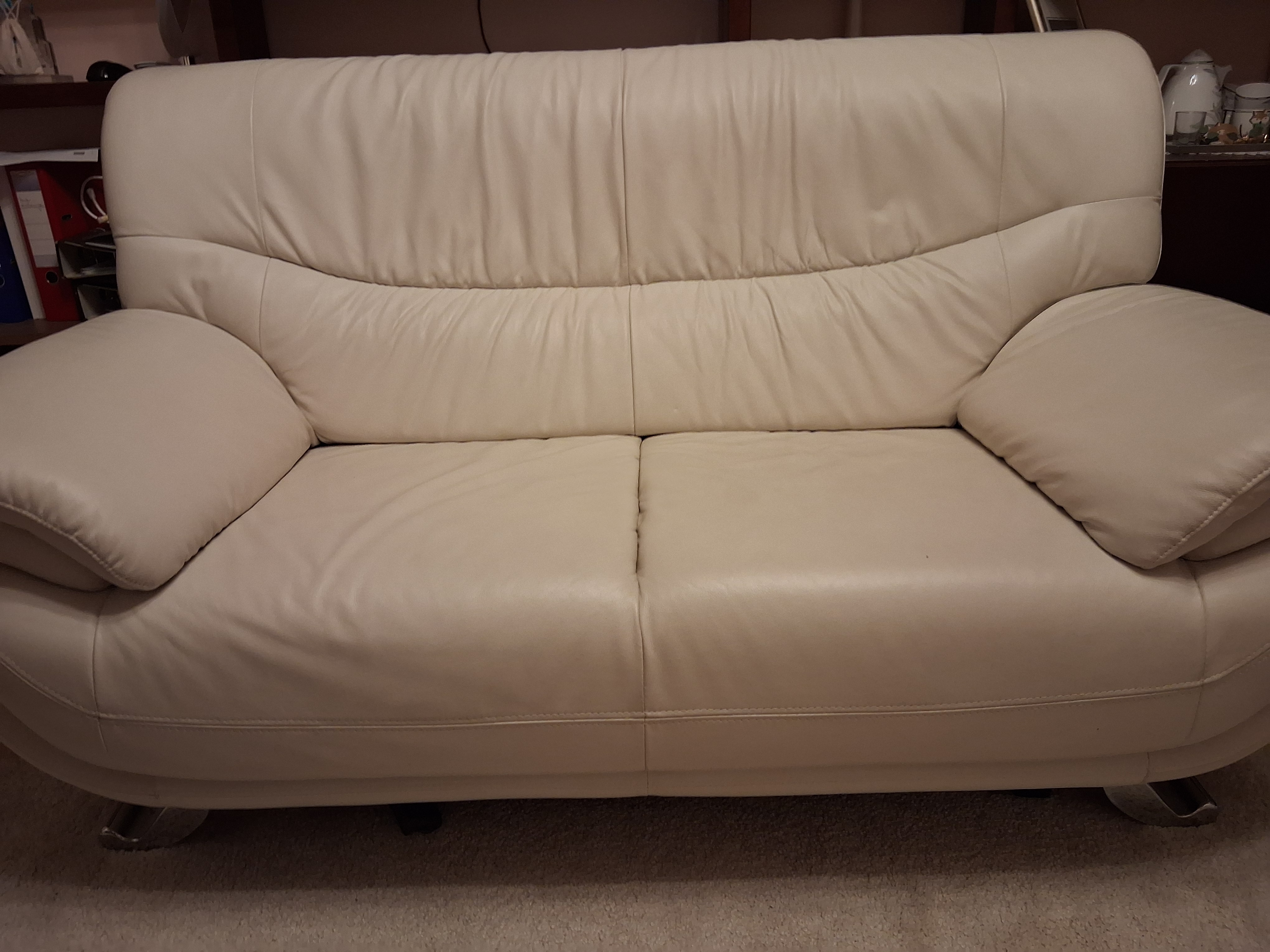 Sofa 2-seater Leather White