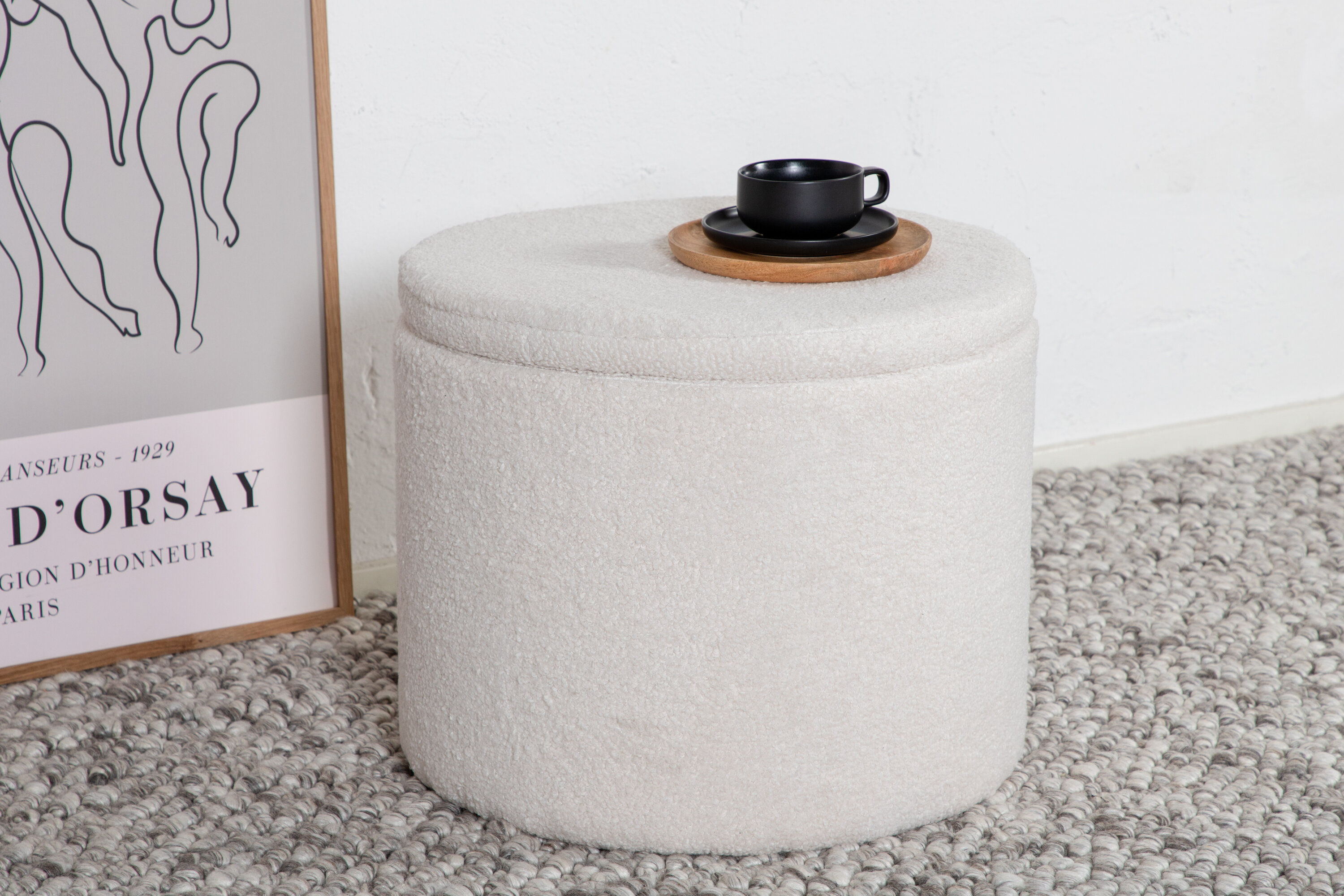Dunken Pouf Offwhite Teddy