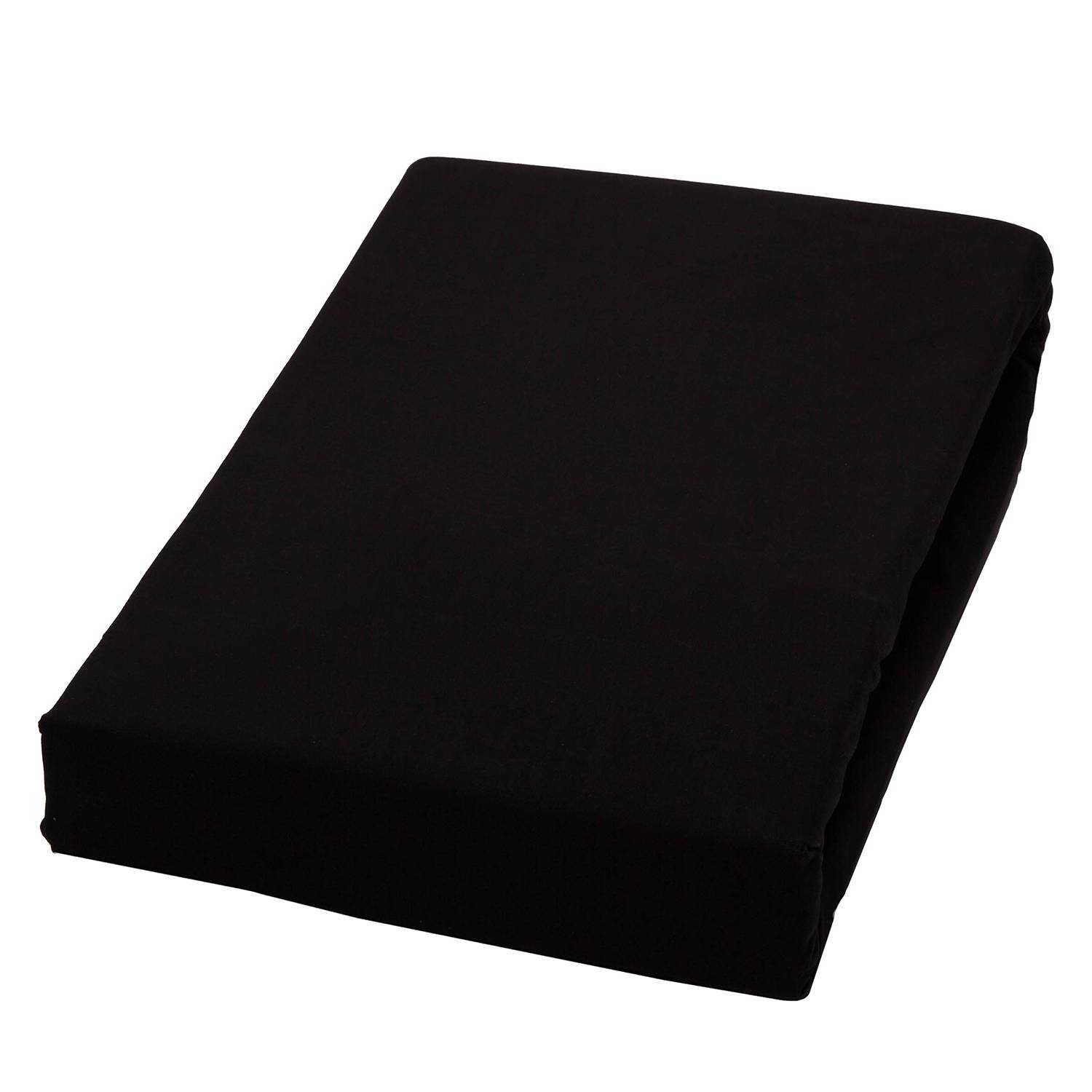 Spannbetttuch Domoline Mischgewebe Schwarz 150 x 200 cm