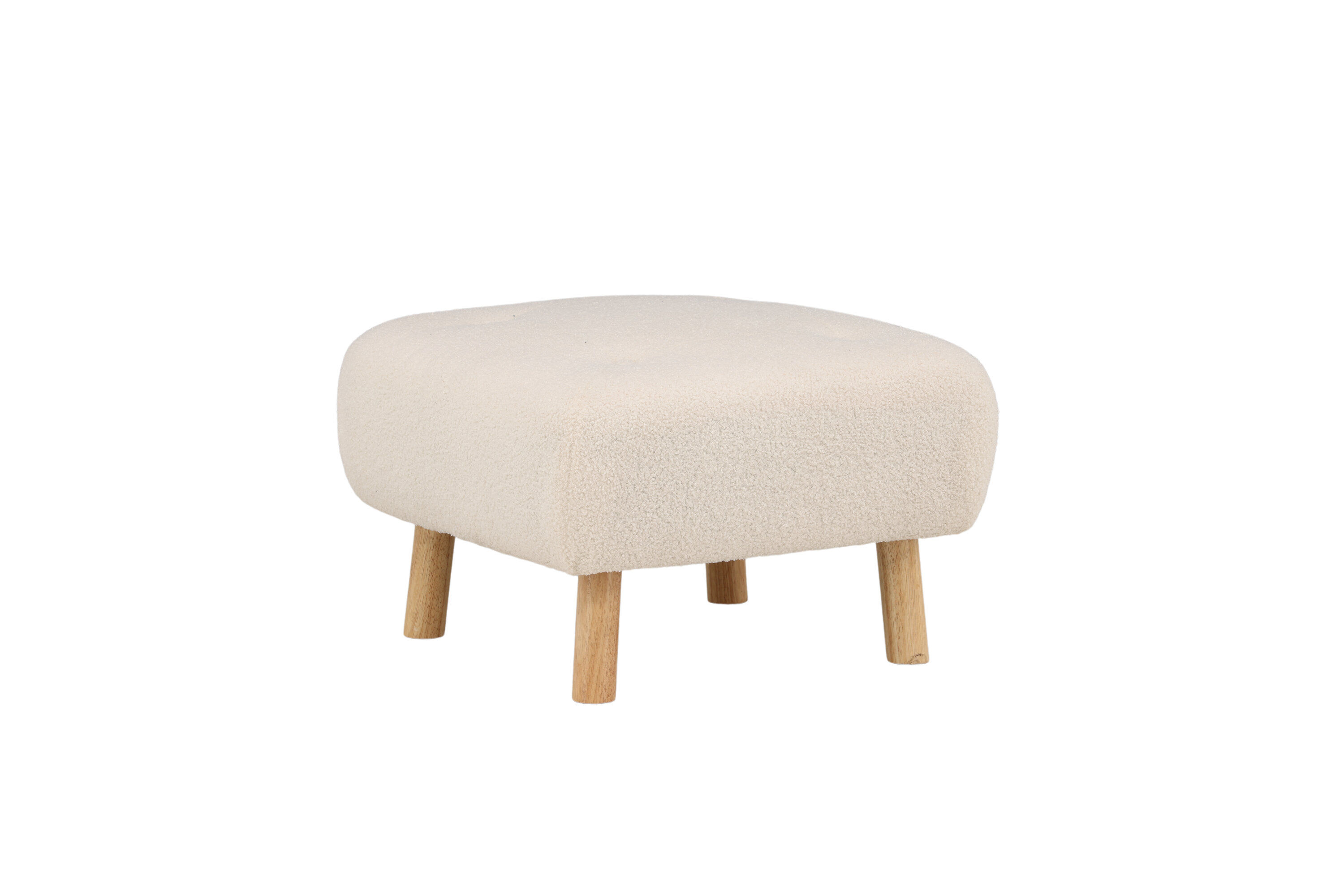 Salina Pouf/Ottoman Bouclé Whitewash/White