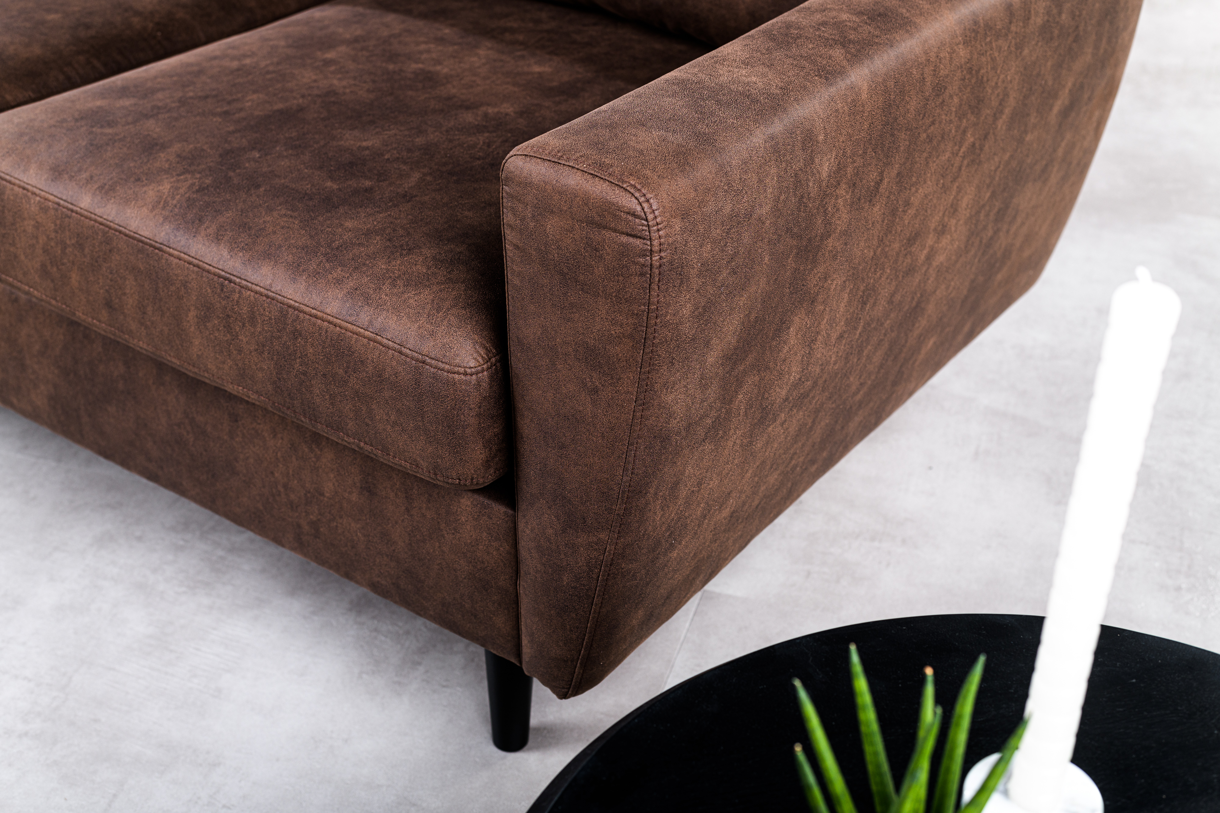 Sofa 3-Sitzer Chaiselongue Links Rechts Savannah Braun