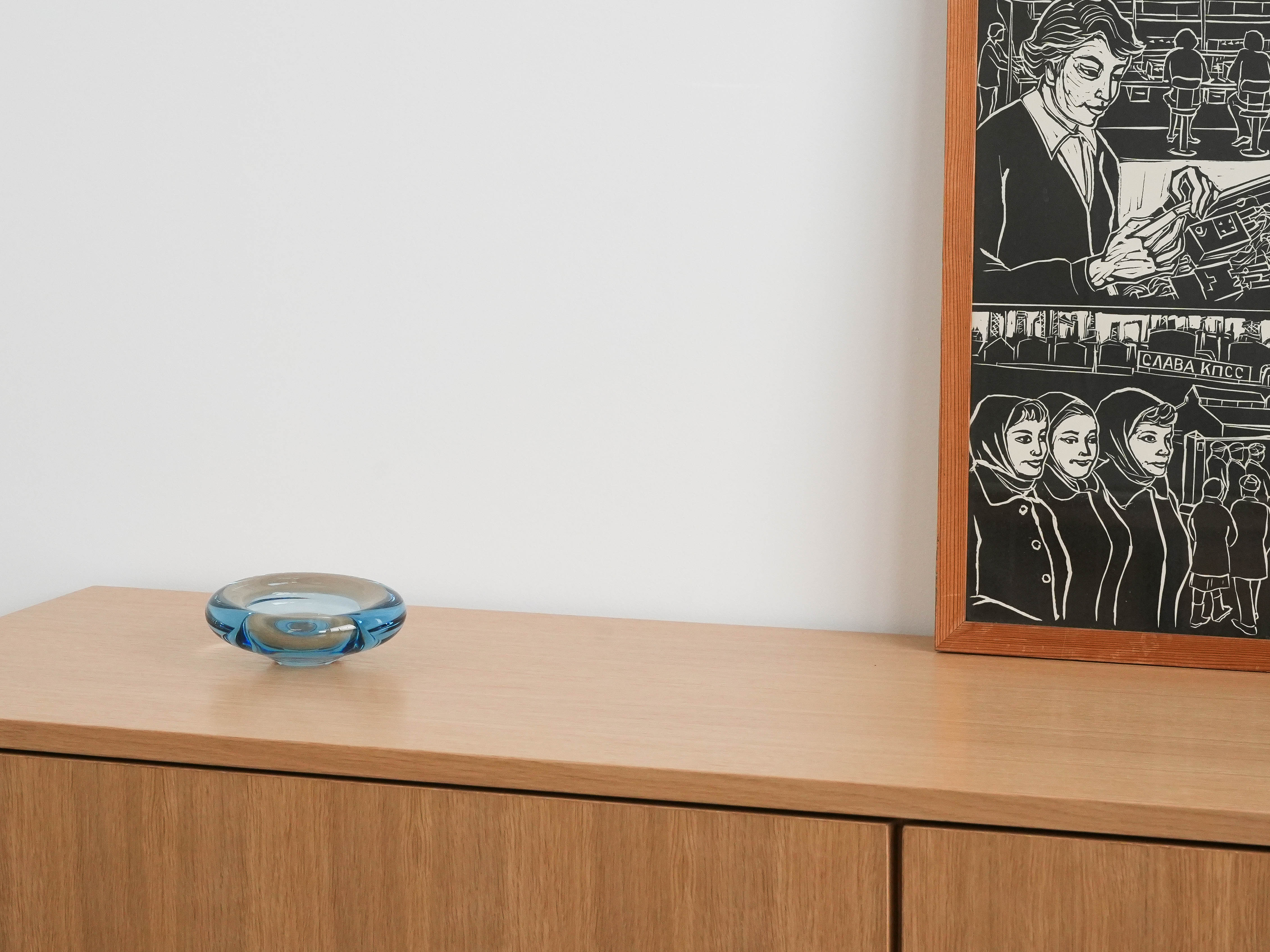 Glasschüssel Blau 1960er Jahre