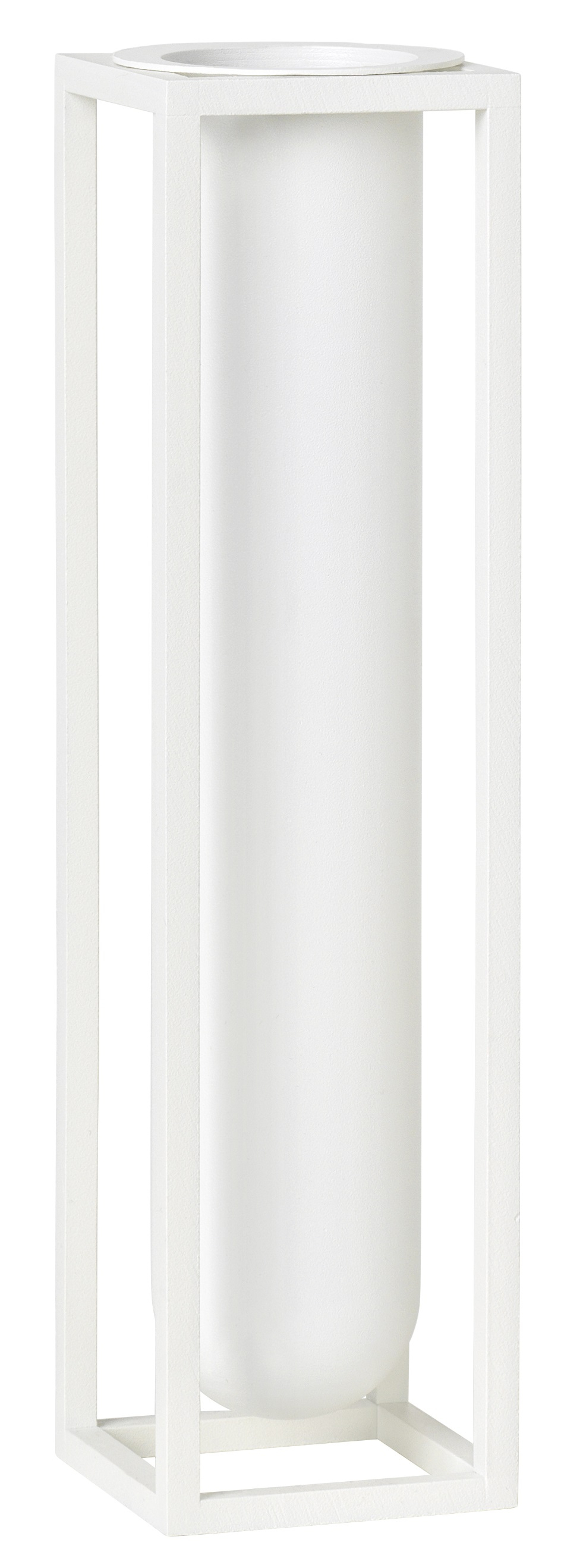 Kubus Vase Flora Weiß