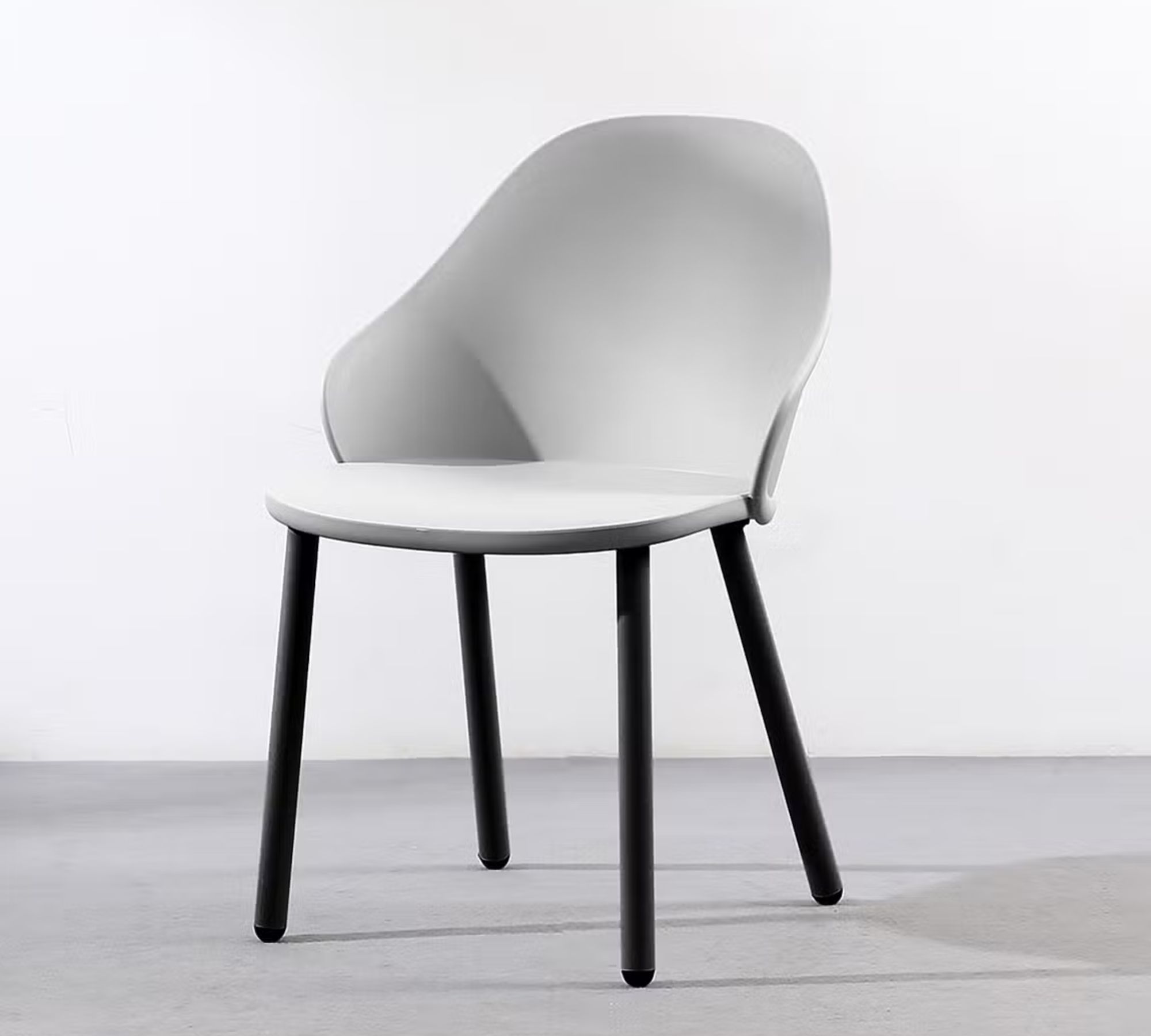 2x Peropos Dining Chair Metal Plastic Grey