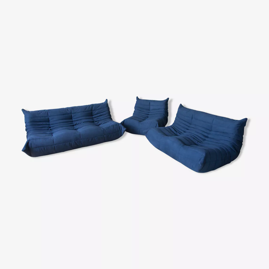 Togo Lounge Set 3-tlg. Textil Marineblau