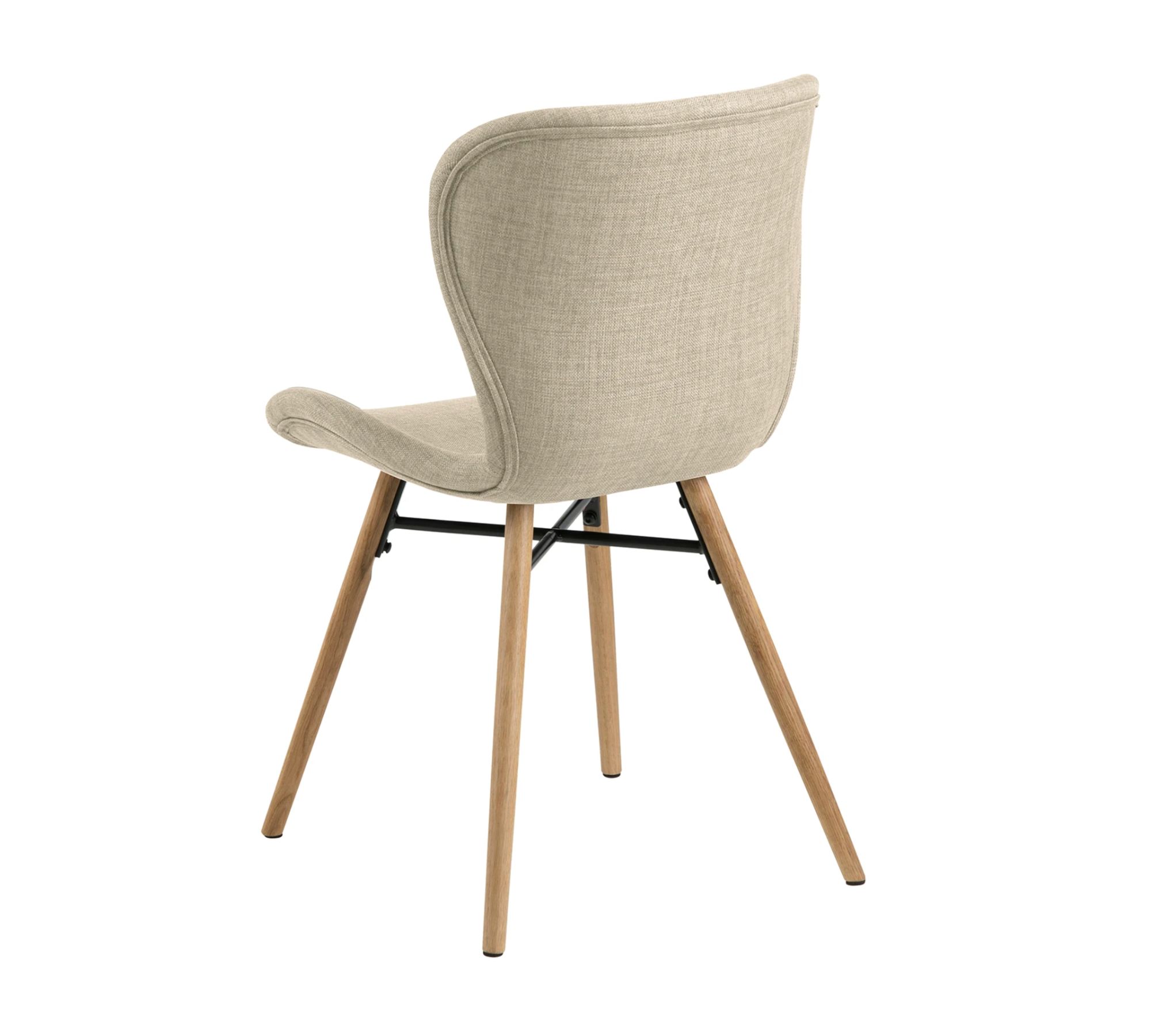 2x Upholstered chair LIVARAS Fabric Radis Cream