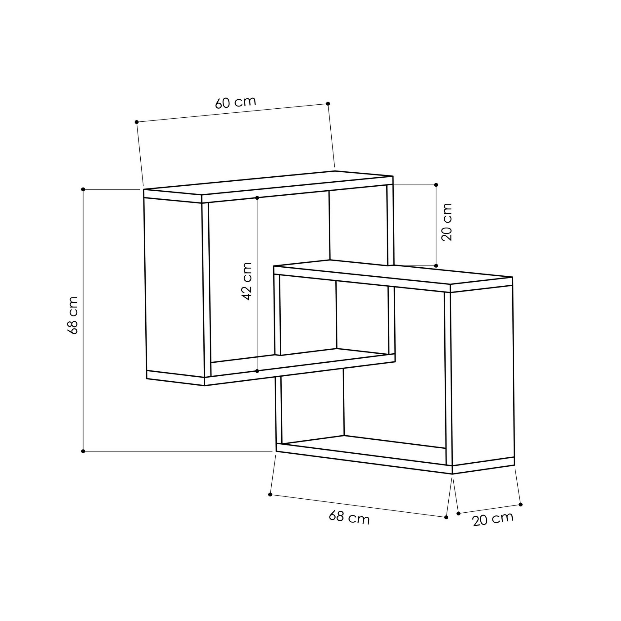 Ring Wandregal Holz Sonoma Eiche