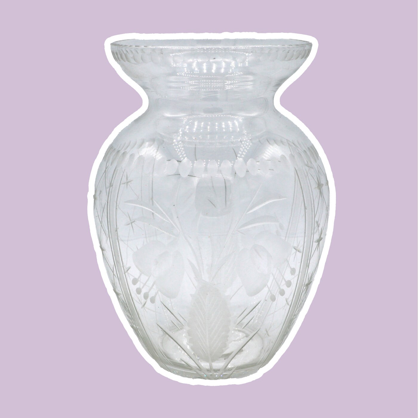 Vintage Art Deco Blumenvase Kristall 1920er Jahre