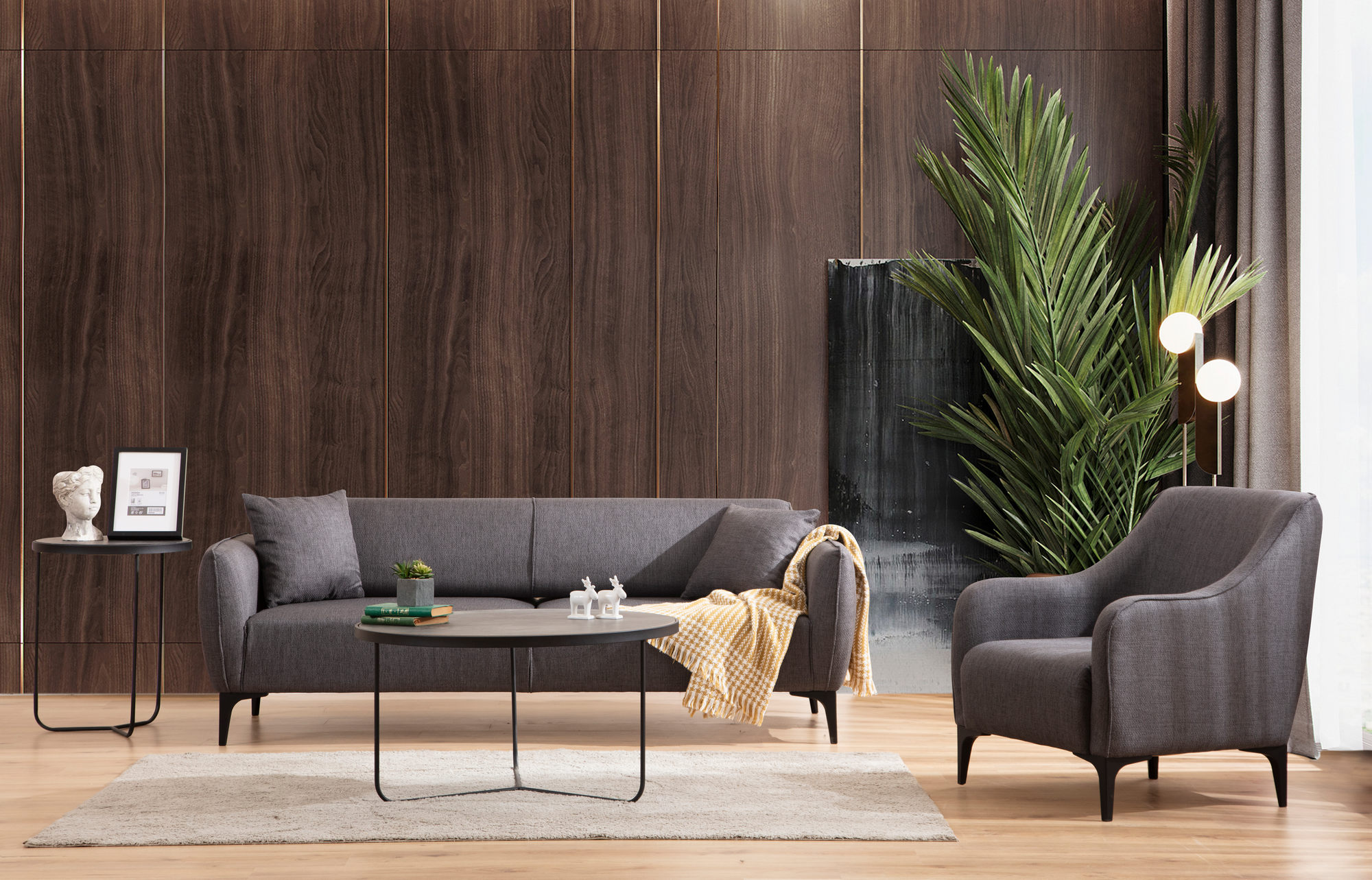 Belissimo 3-Sitzer Sofa Anthrazit