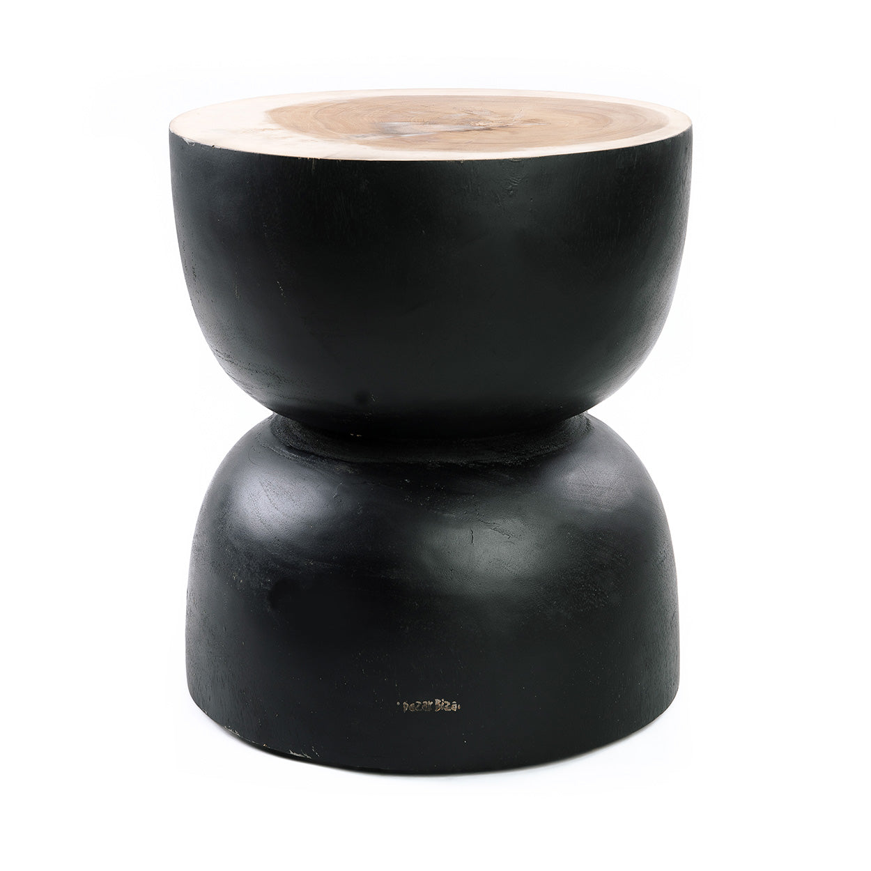 The Karbun Stool Black Natural ø50cm