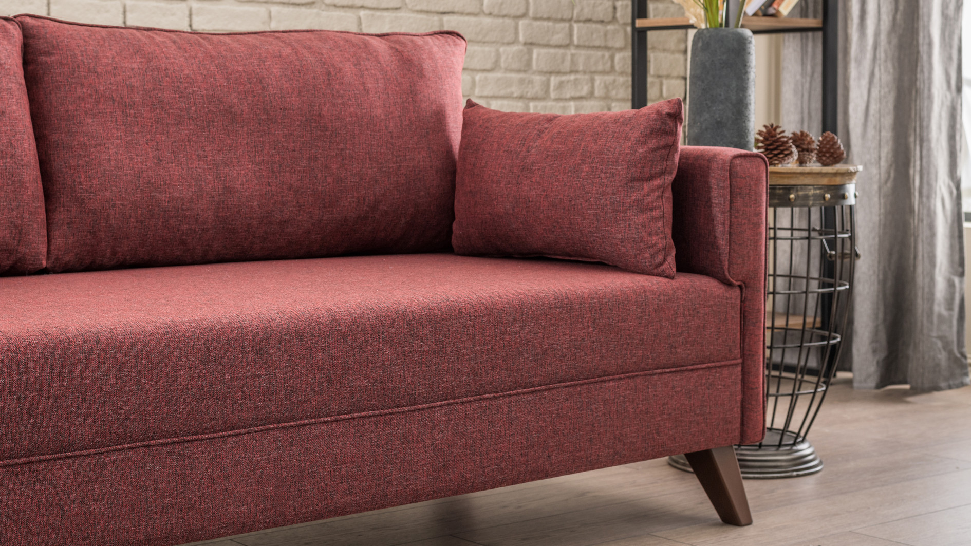 Bella Sofa Récamiere Links  Rot