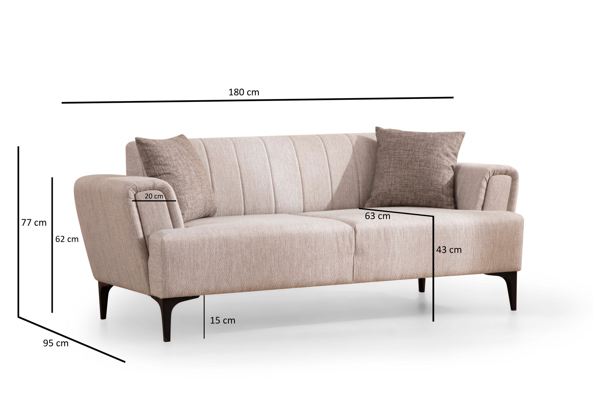 Hamlet 2-Sitzer Sofa Creme