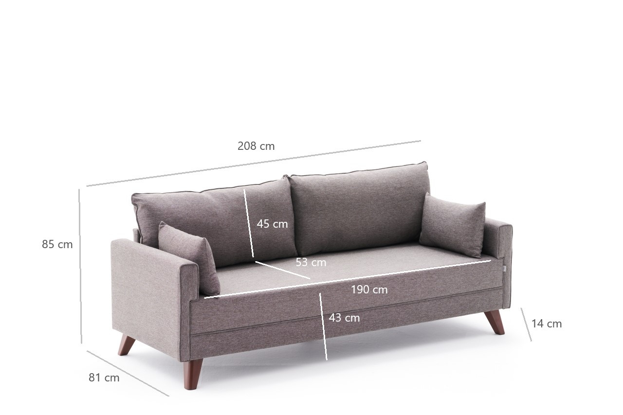 Bella Sofa 3-Sitzer Braun