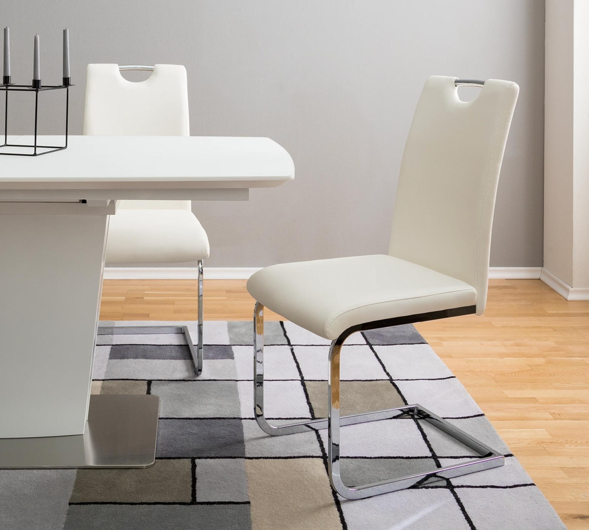 Cantilever Pasala Faux Leather White Set of 2