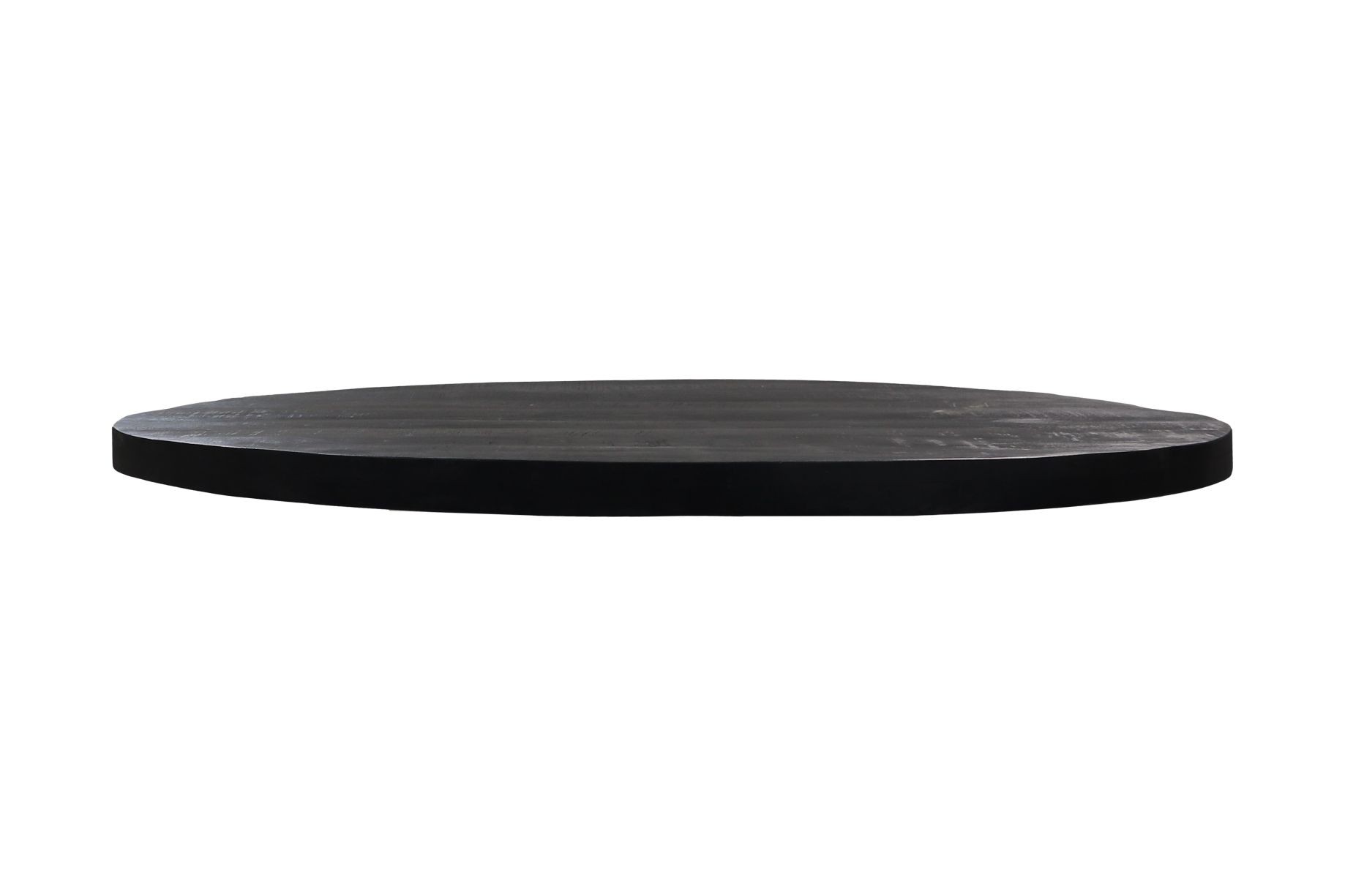 Ovale Couchtischplatte Mangoholz Schwarz