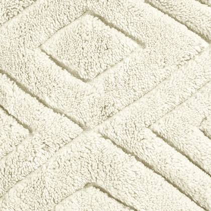 Square Teppich Wolle Baumwolle Creme