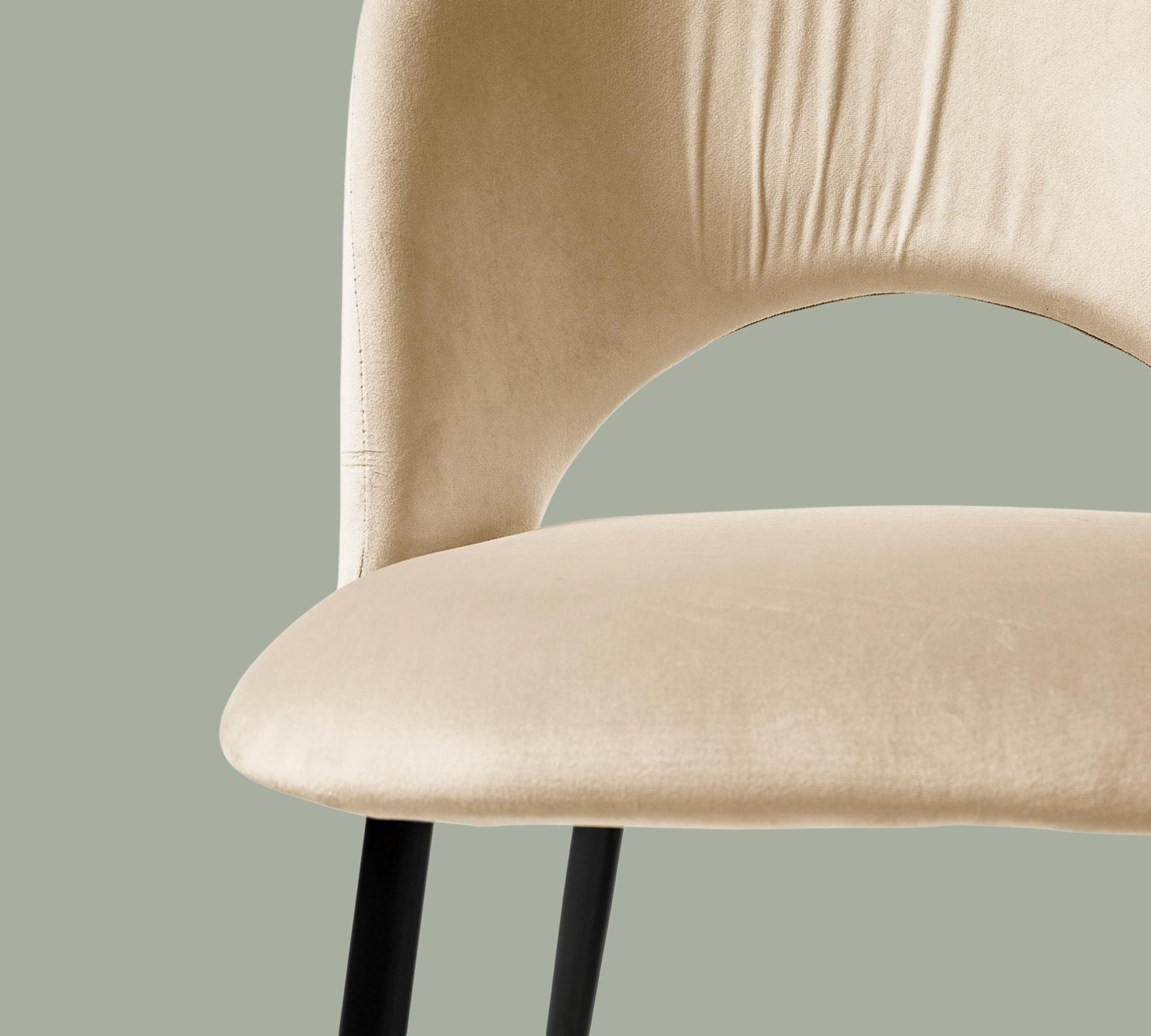 Polsterstuhl Samt Creme