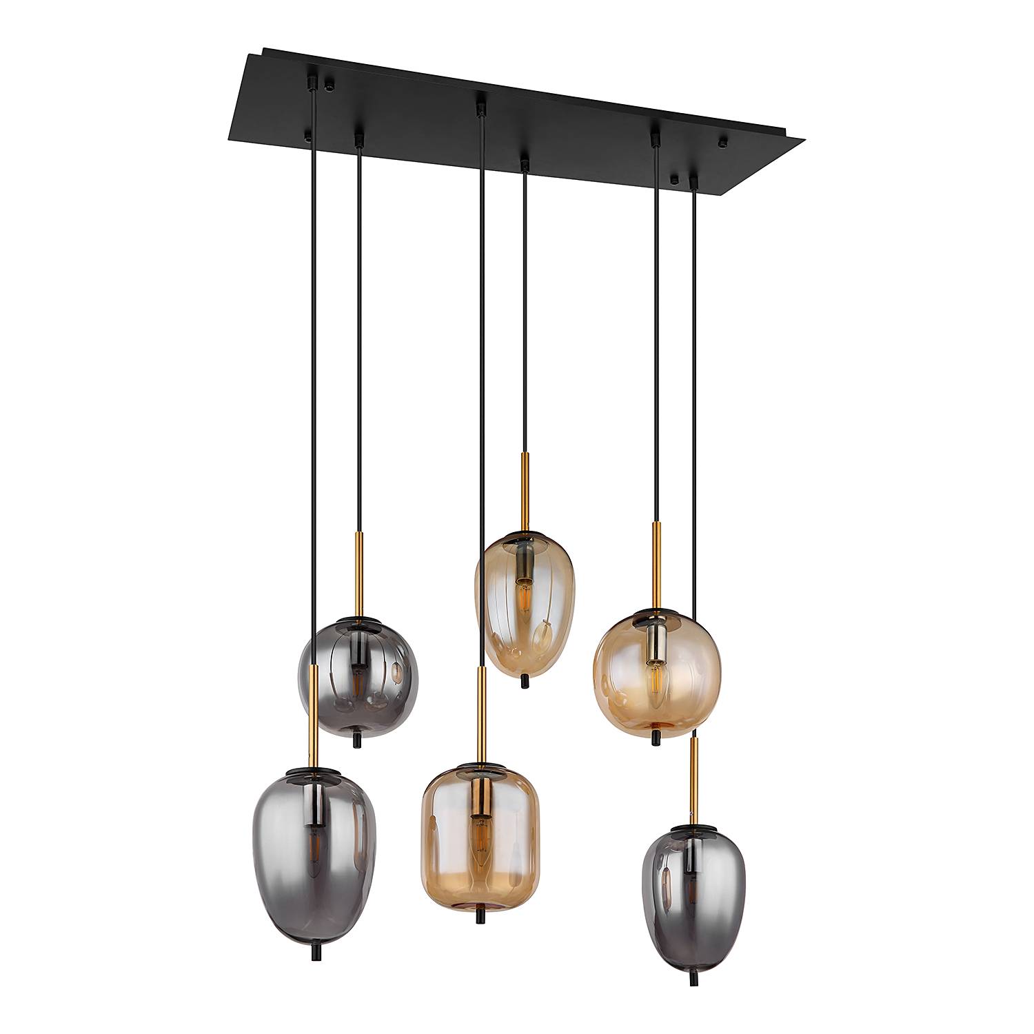 Pendelleuchte Blacky Typ B Farbglas Schwarz