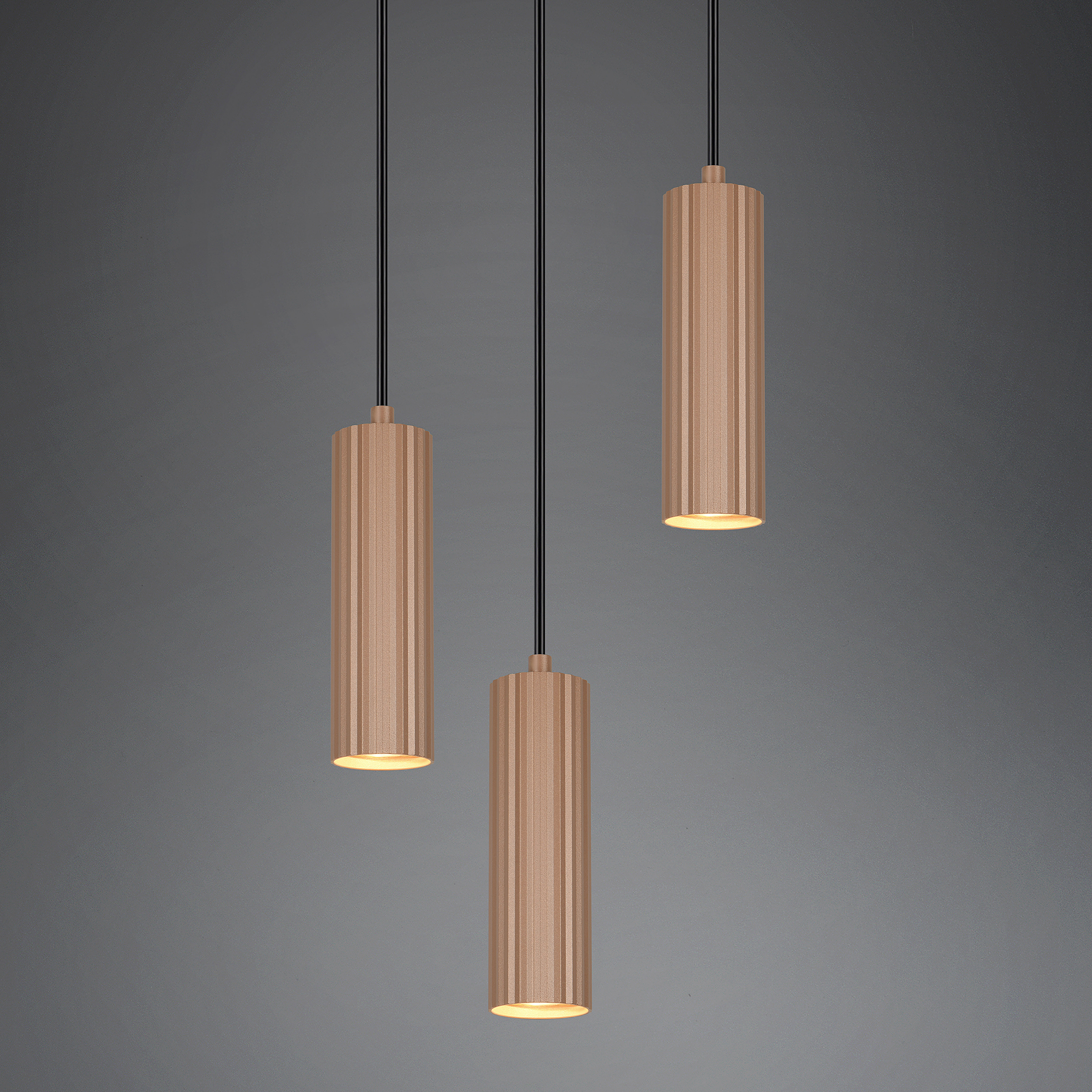 Pendelleuchte Soka 3-flammig Eisen Braun