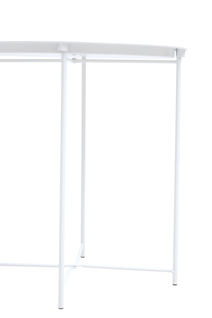 Acero Runder Beistelltisch Metall Weiß