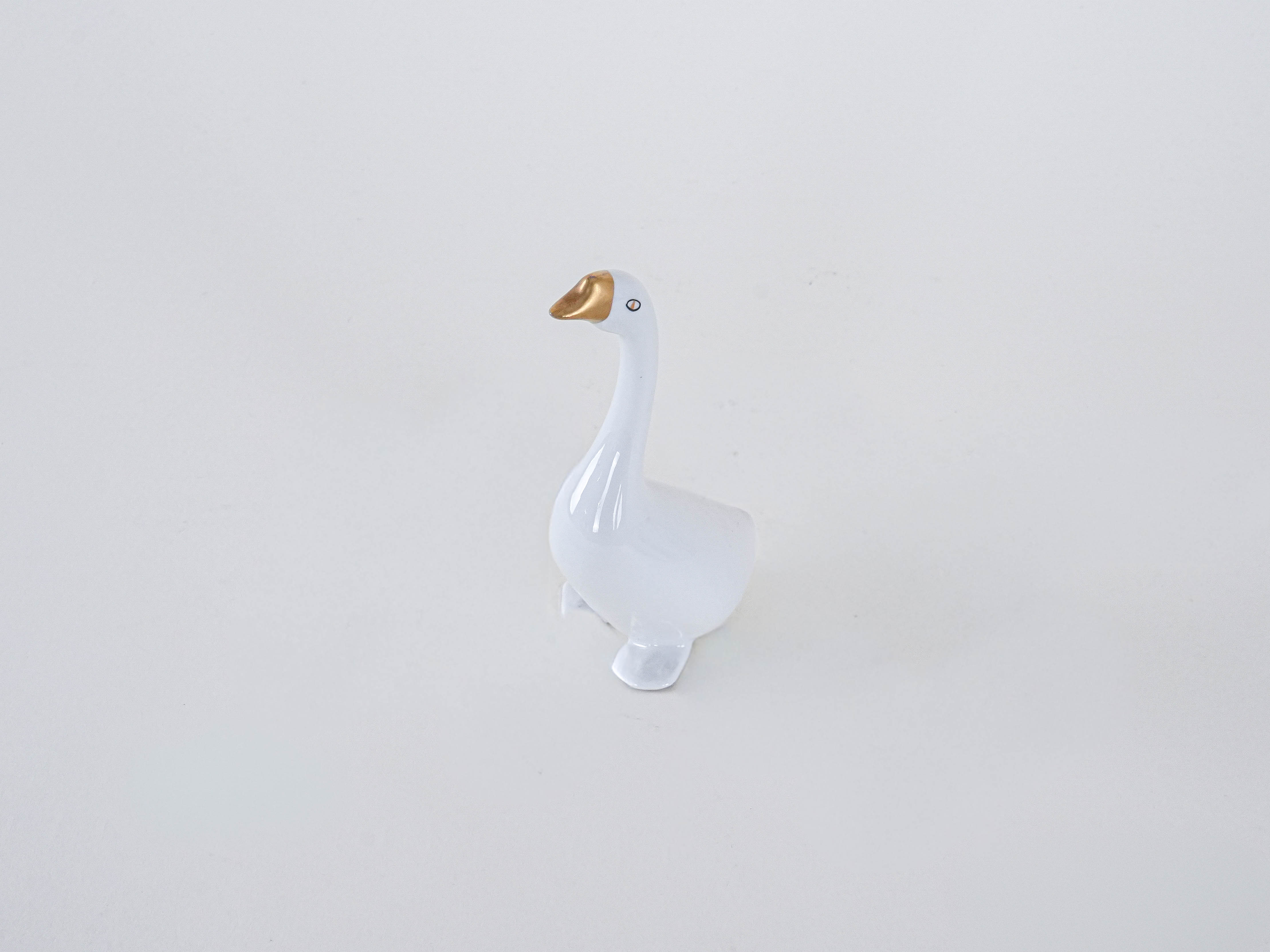 Porzellan-Gänsefigur Weiß 1960er Jahre
