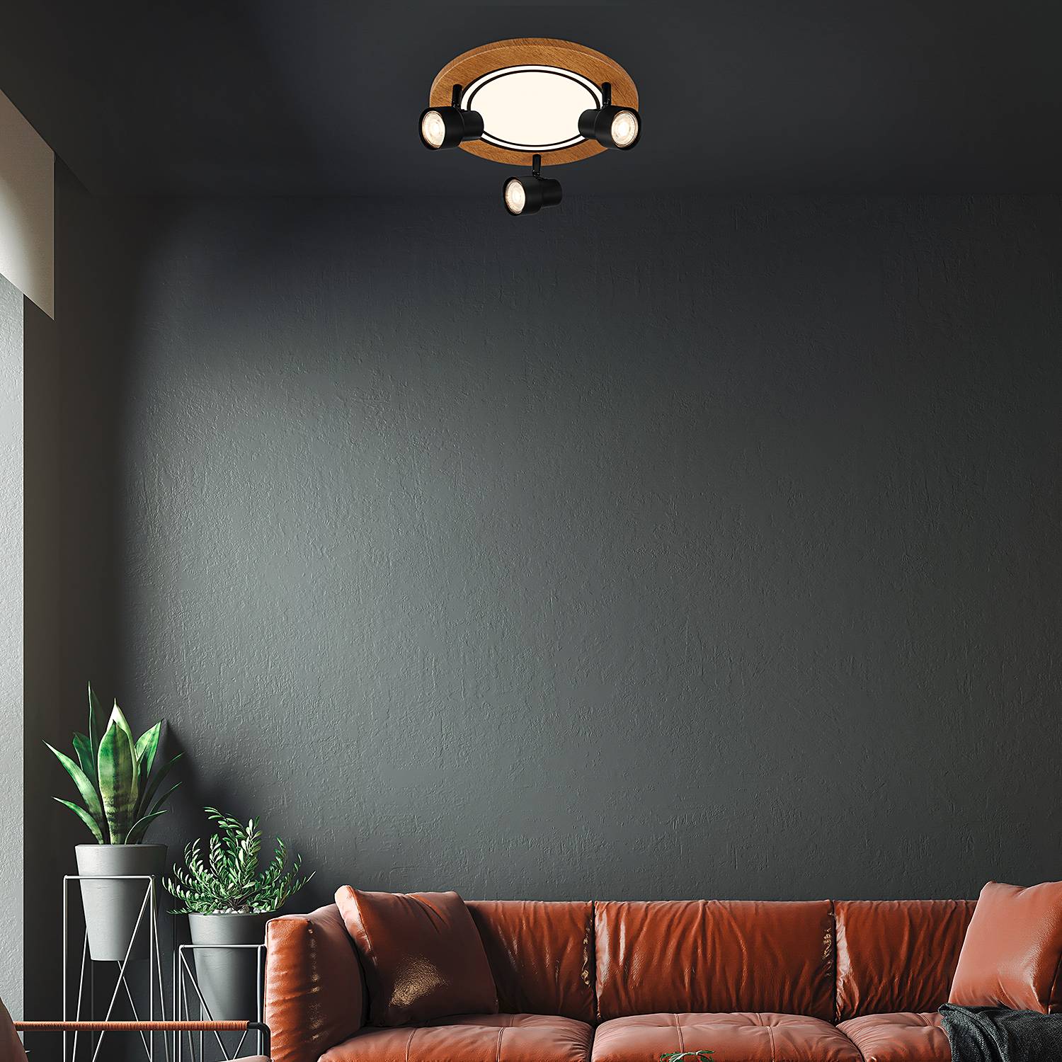 Areiro Round Ceiling Lamp Aluminum 4-bulb