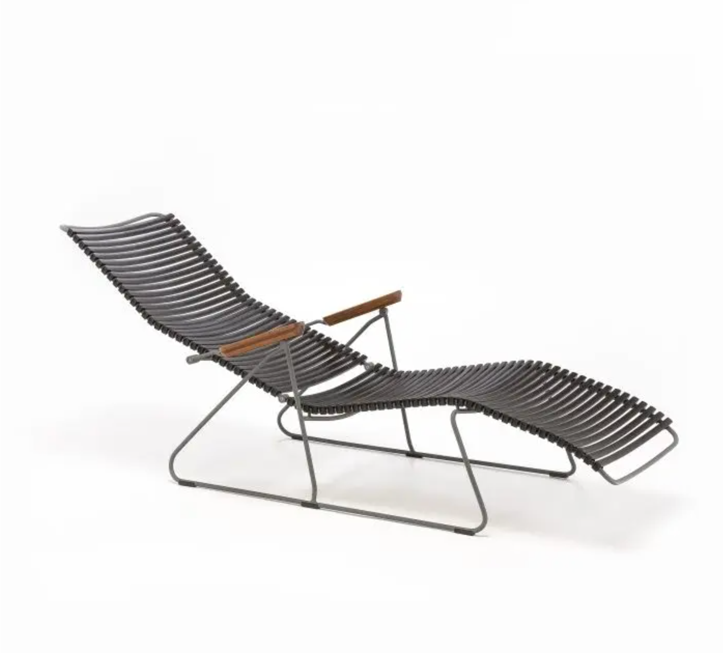 CLICK Sunlounger Liegestuhl Bambusarmlehnen Pflaume 10810