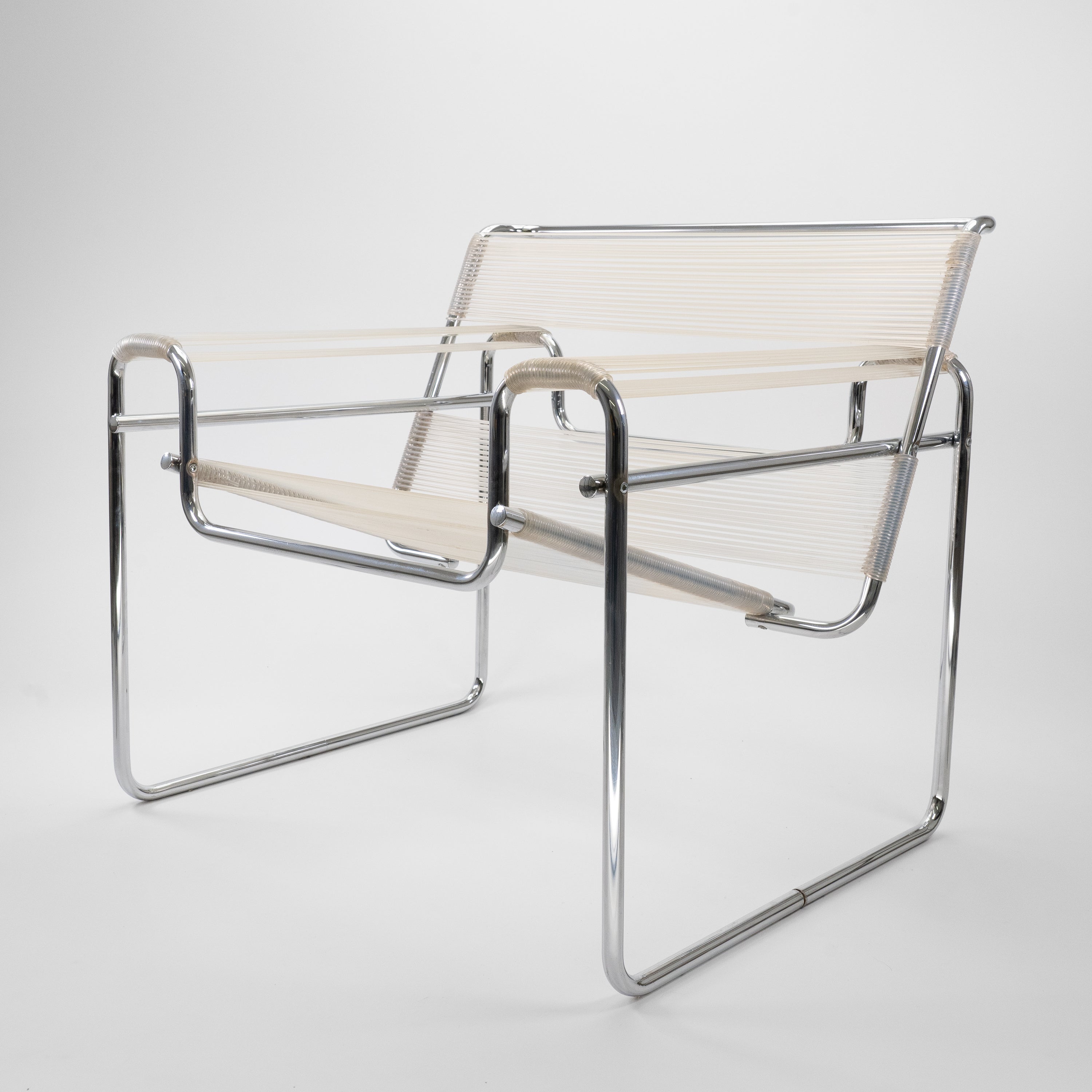 Wassily Chair Chrom Spaghetti-Bespannung Transparent 