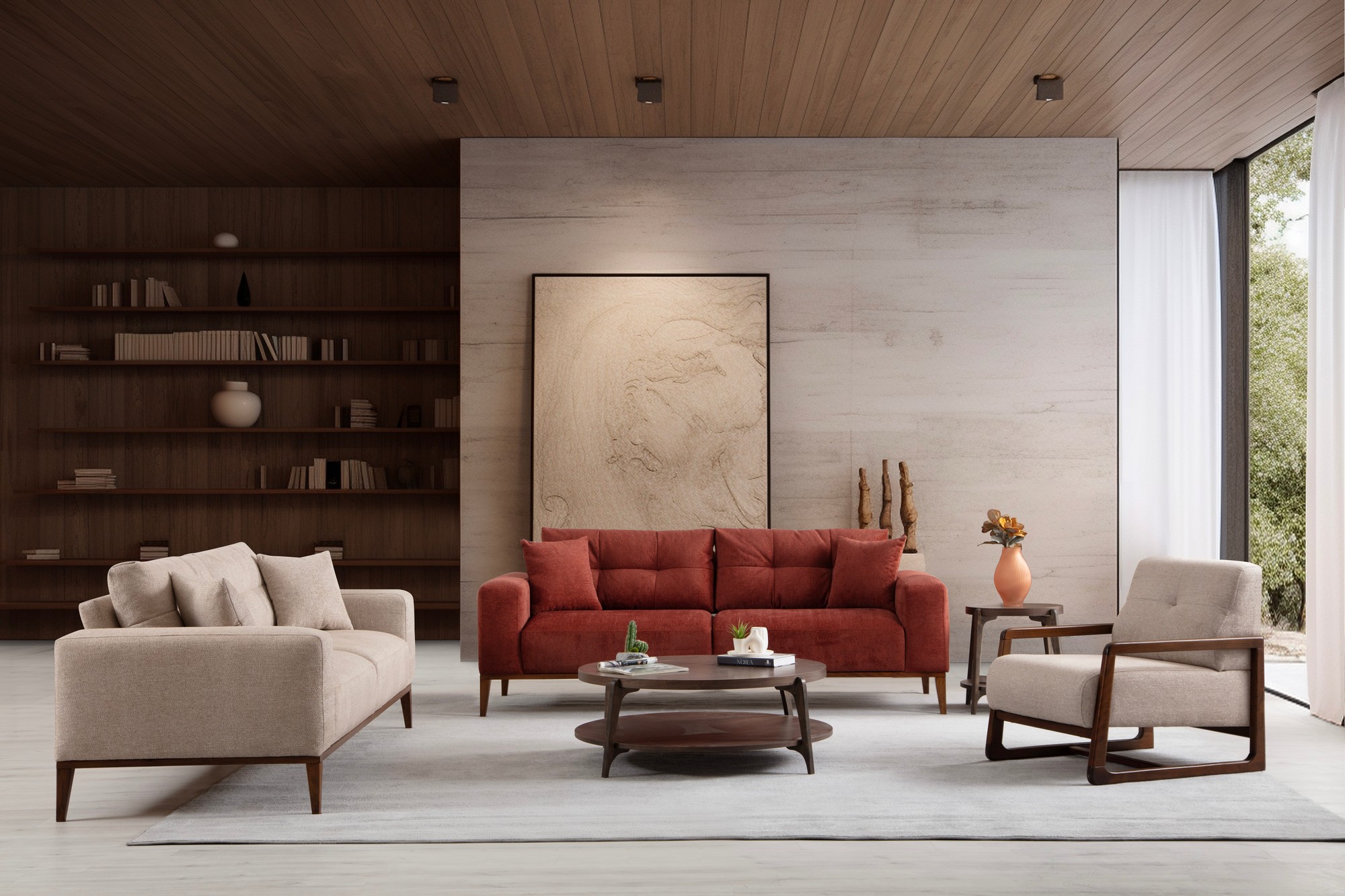 Sinor 3-seater sofa bed Beige